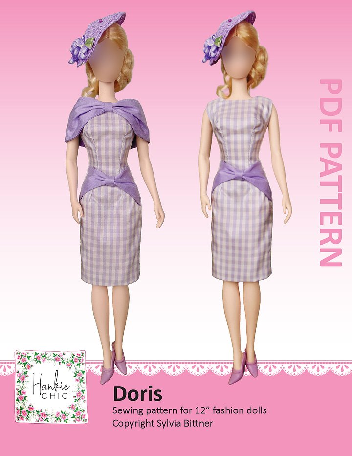 Doris sewing pattern for 12" fashion dolls product image (1)