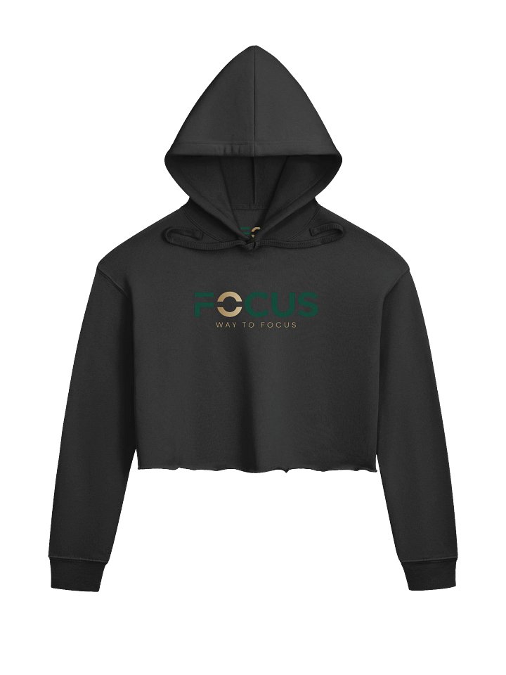 FOCUS Crop Top Hoodie — Black product image (1)