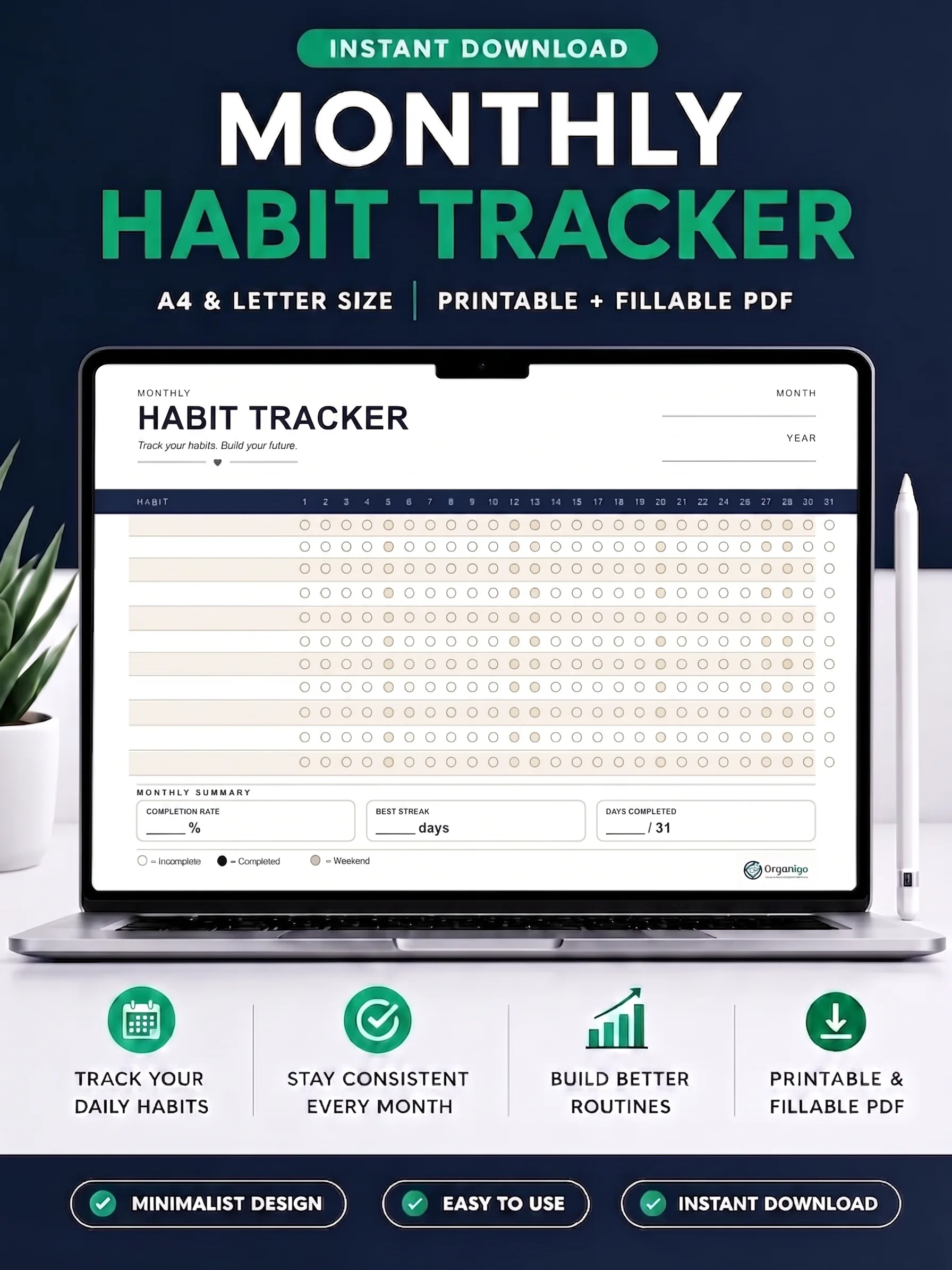 Most habit trackers fail you on day 4. This one's designed around that. product image (1)