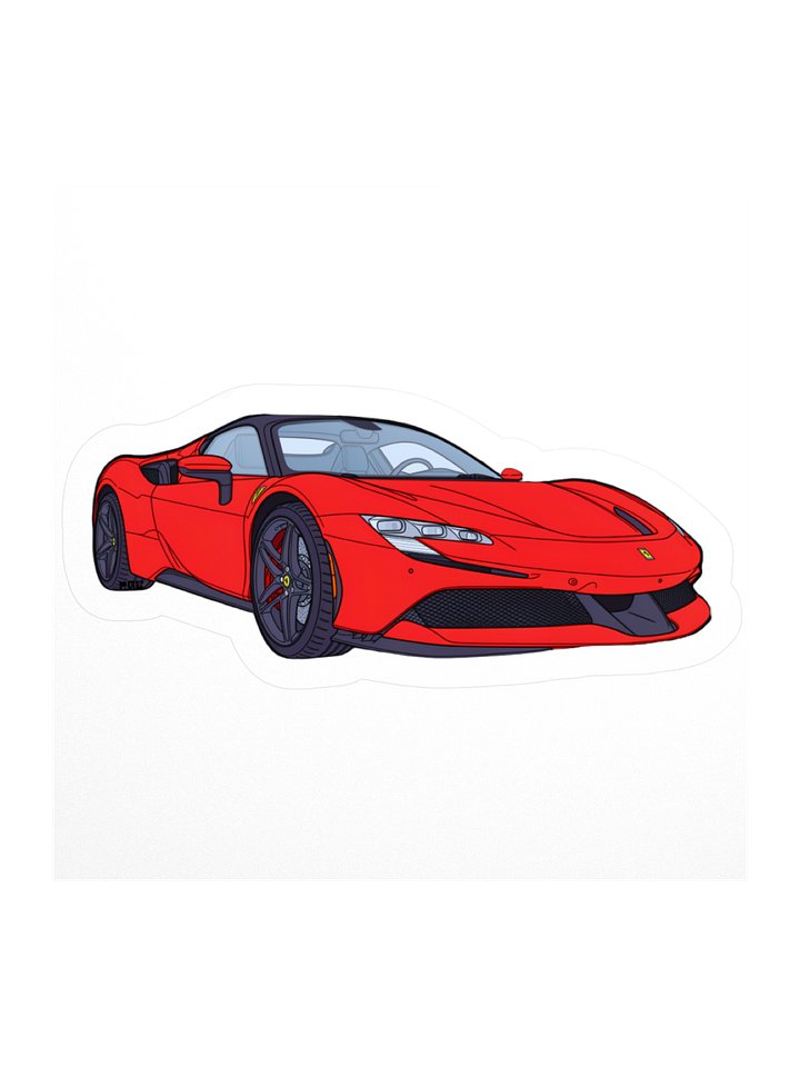 Rosso Corsa Ferrari SF90 Sticker (Retro, Sketch, Silhouette) product image (2)