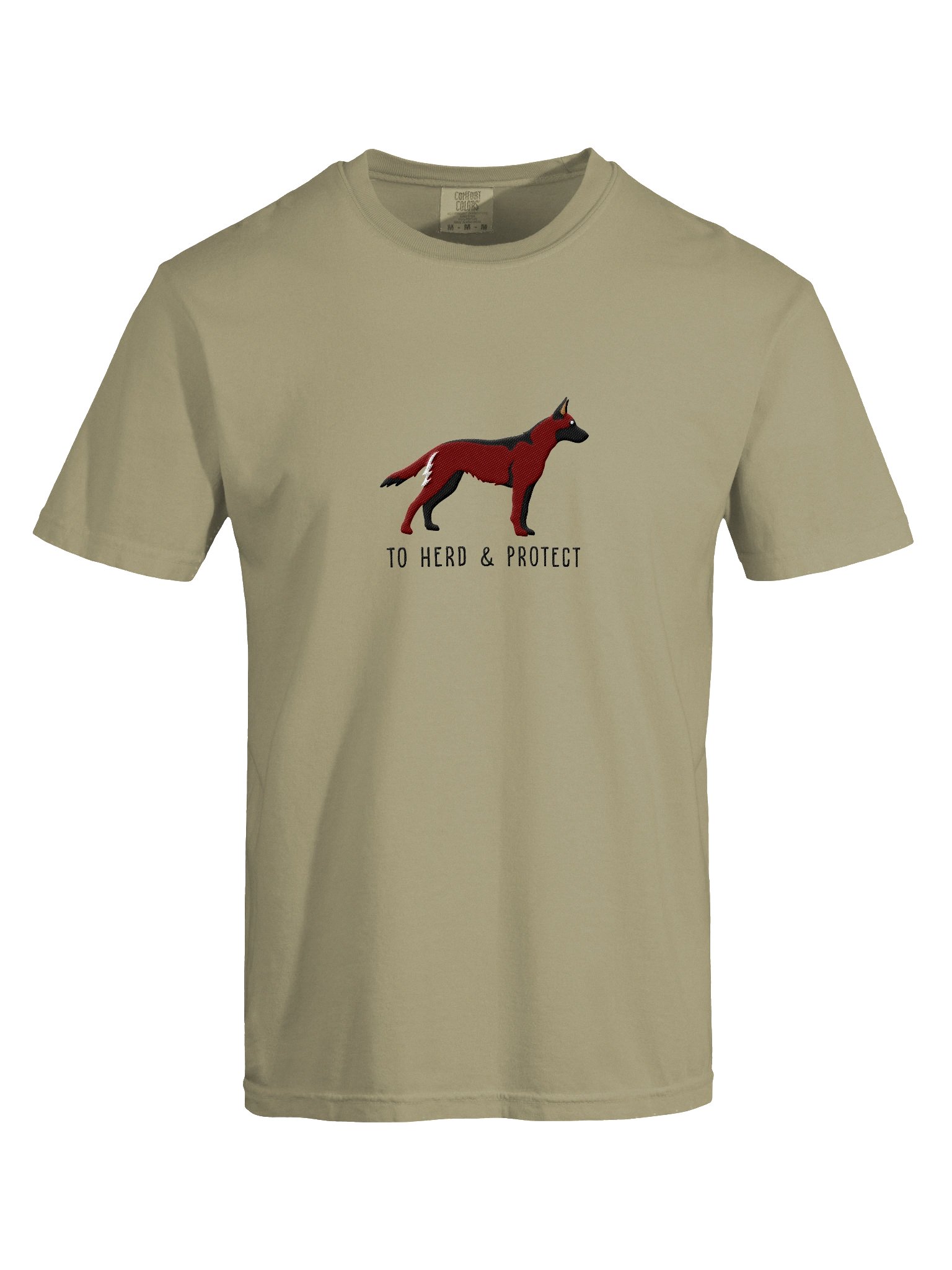 To Herd and Protect T-Shirt(Embroidered) of a Belgian Malinois(Dark Brown) product image (10)