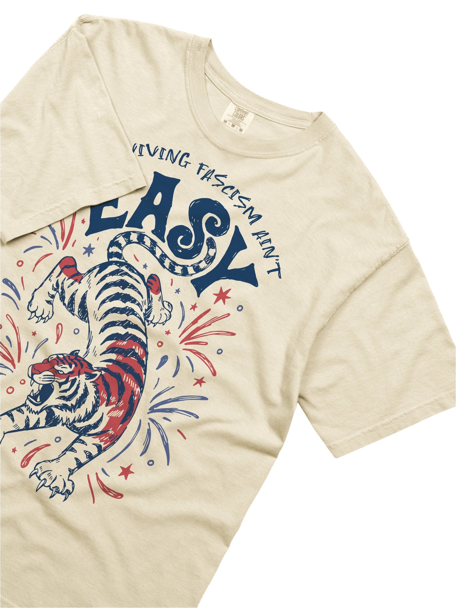 Surviving Fascism Ain't Easy Tiger, Graphic Trendy Aesthetic T shirt product image (49)