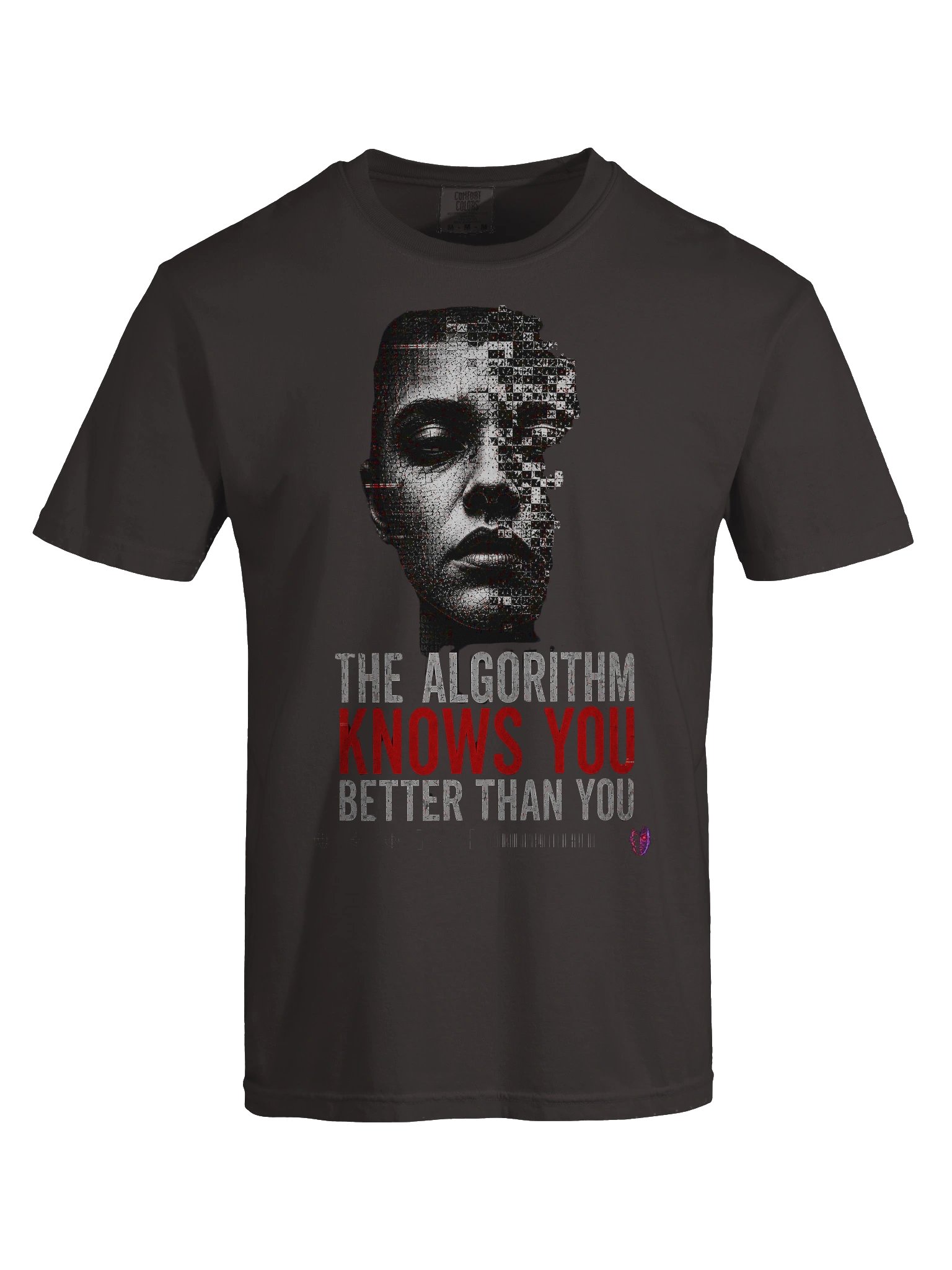 THE ALGORITHM KNOWS YOU – Cyberpunk AI Horror T-Shirt | Glitch Streetwear product image (7)