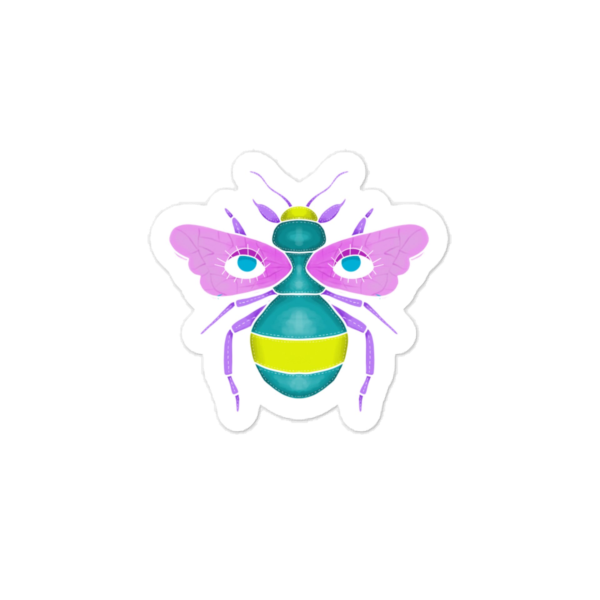 Neon Winged Insect Kiss-Cut Decal product image (1)