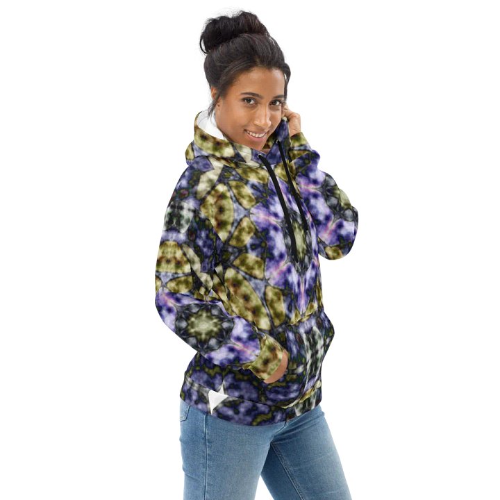 Bohemian 6 Pointed Madala Yellow and Purple/ All-Over Print Recycled Unisex Hoodie by Sublicolor product image (1)
