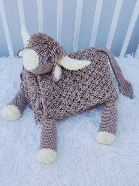 Highland Cow Crochet Baby Blanket Pattern - Scottish Afghan PDF - Crafting Happiness product image (7)