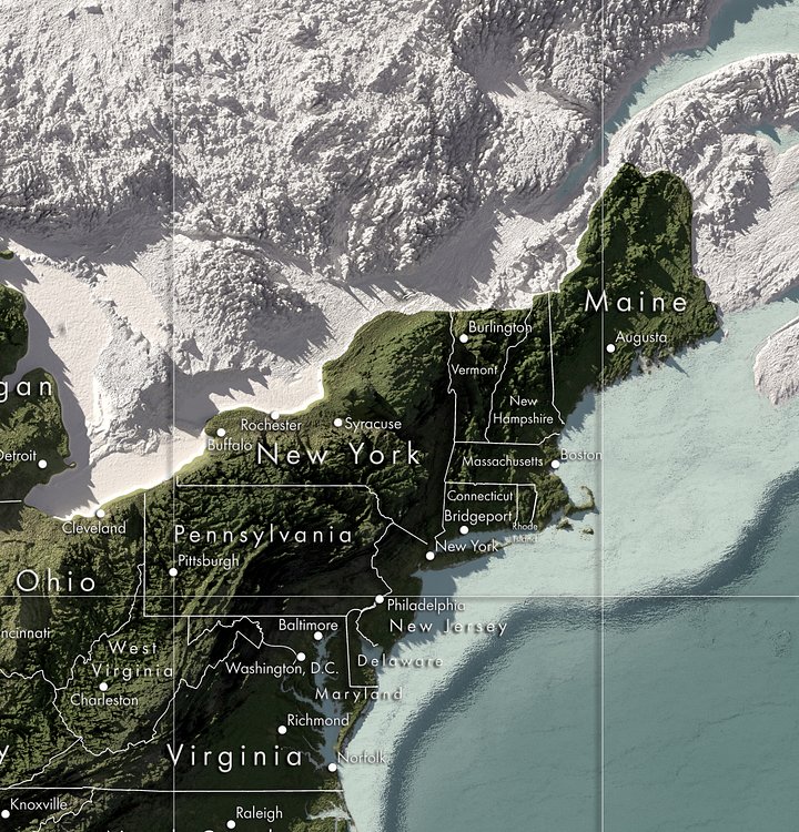 The United States - PRESENT - Digital High Resolution Map product image (2)