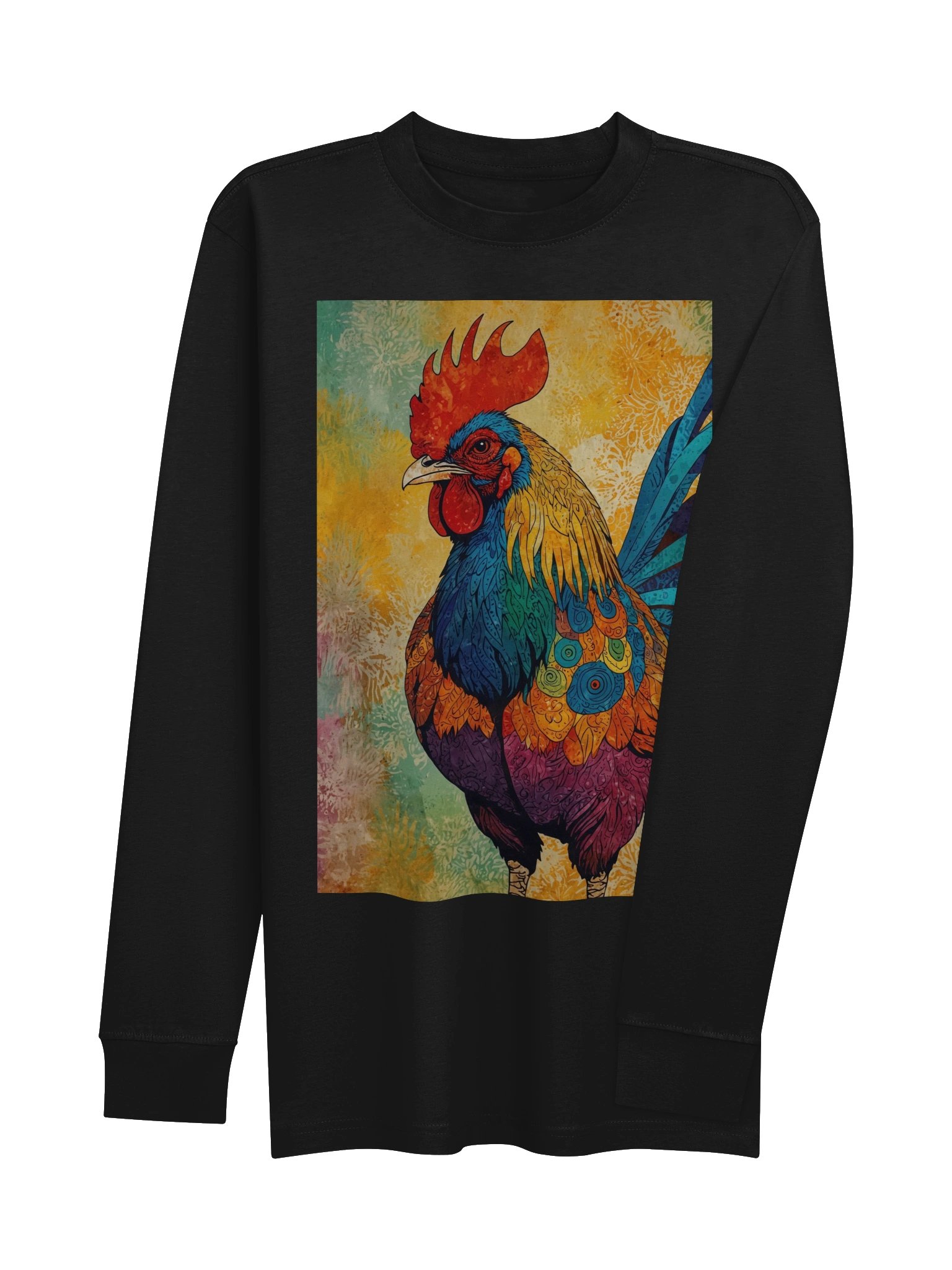Colorful Rooster Graphic Long Sleeve Tee product image (7)