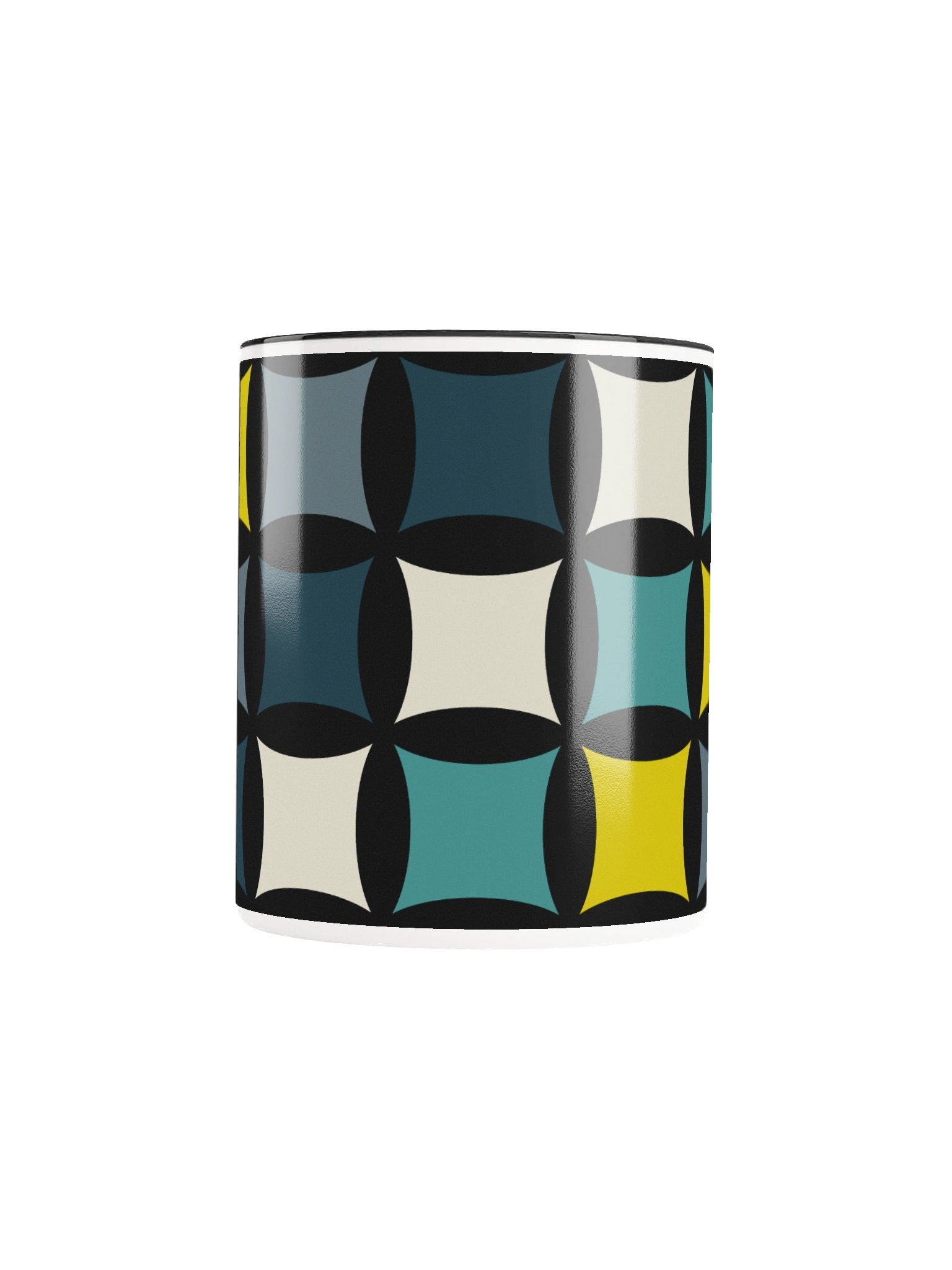 Geometric Mid-Century Style Grid Ceramic Mug product image (5)