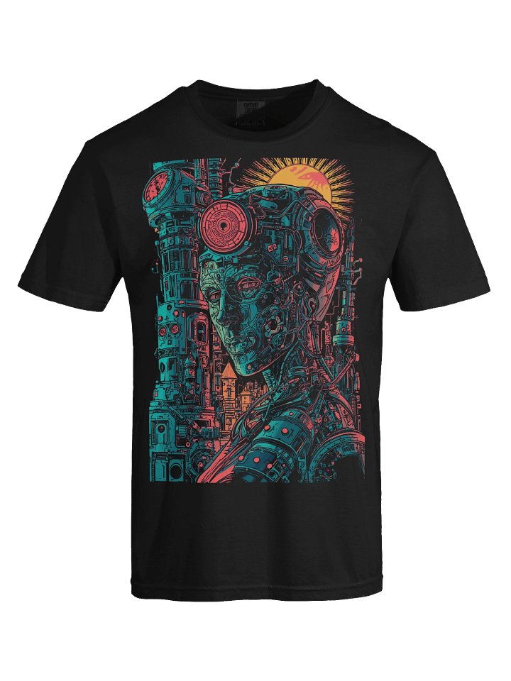 Neon Cyborg Sun Heavyweight T-Shirt product image (2)