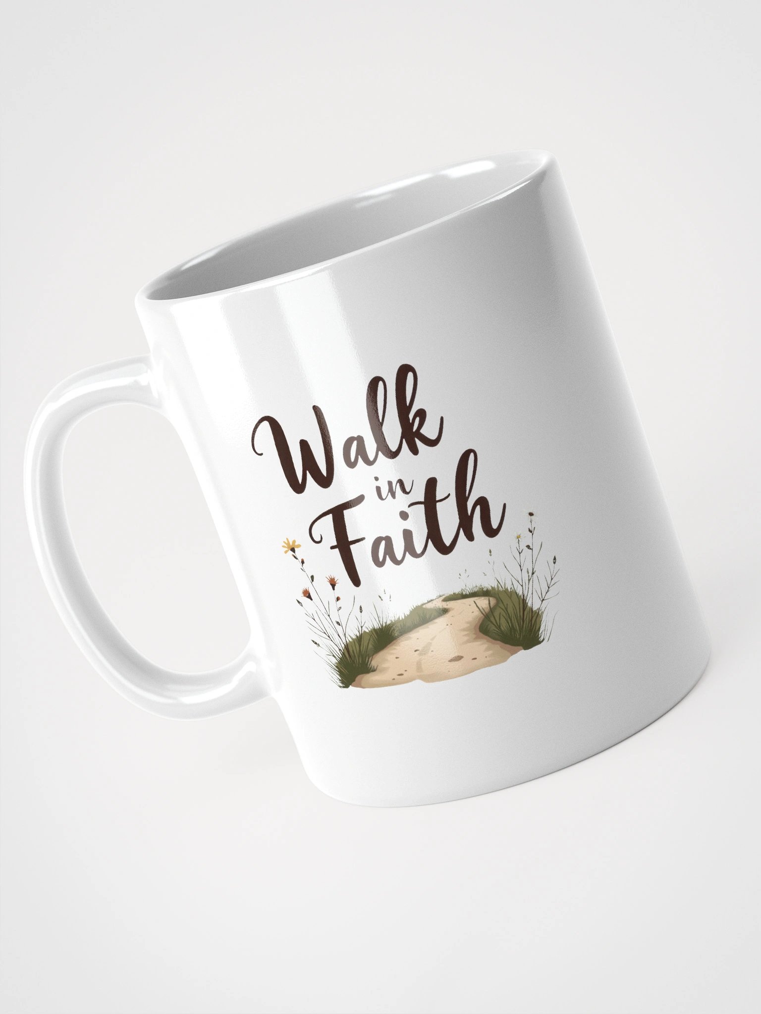 Faithful Path White Glossy Mug product image (7)
