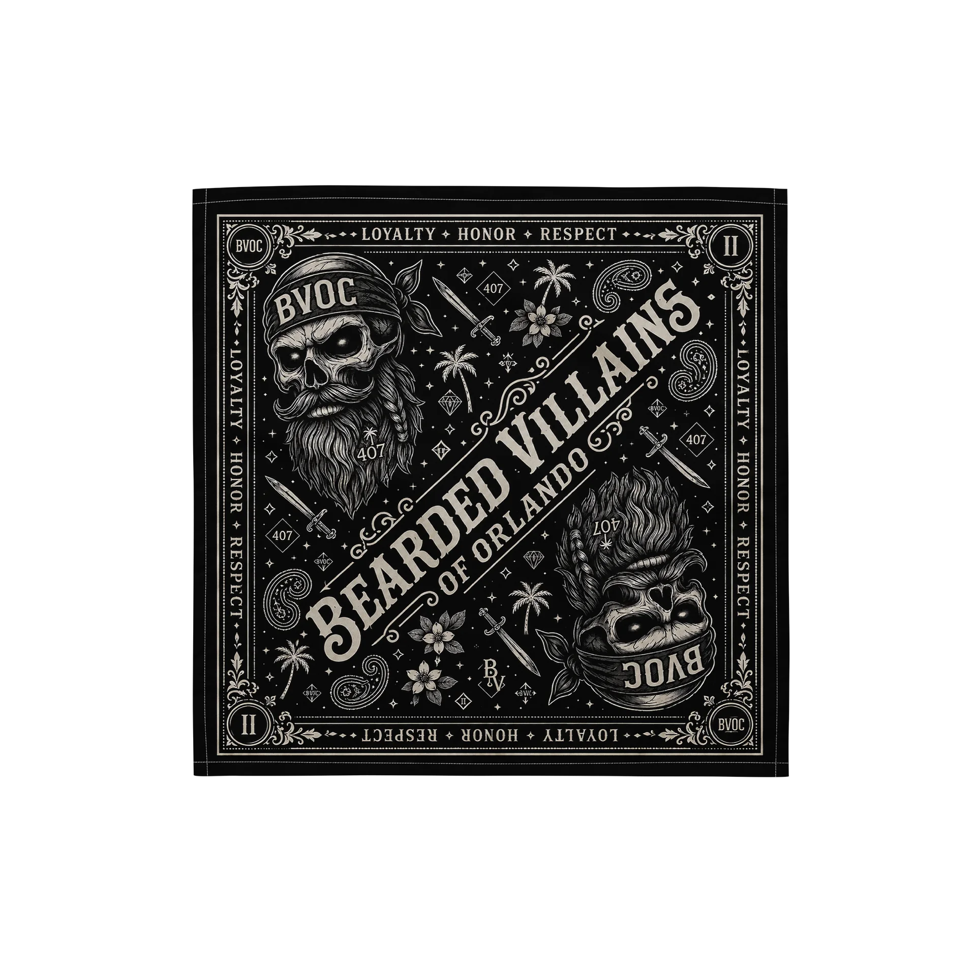 BVOC Villains™ Loyalty • Honor • Respect Bandana product image (1)