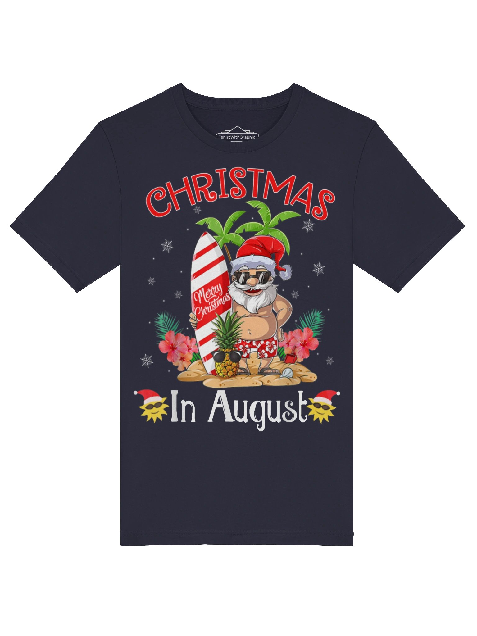 Christmas In August Shirt Funny Summer Santa Beach Vacation T-Shirt product image (5)