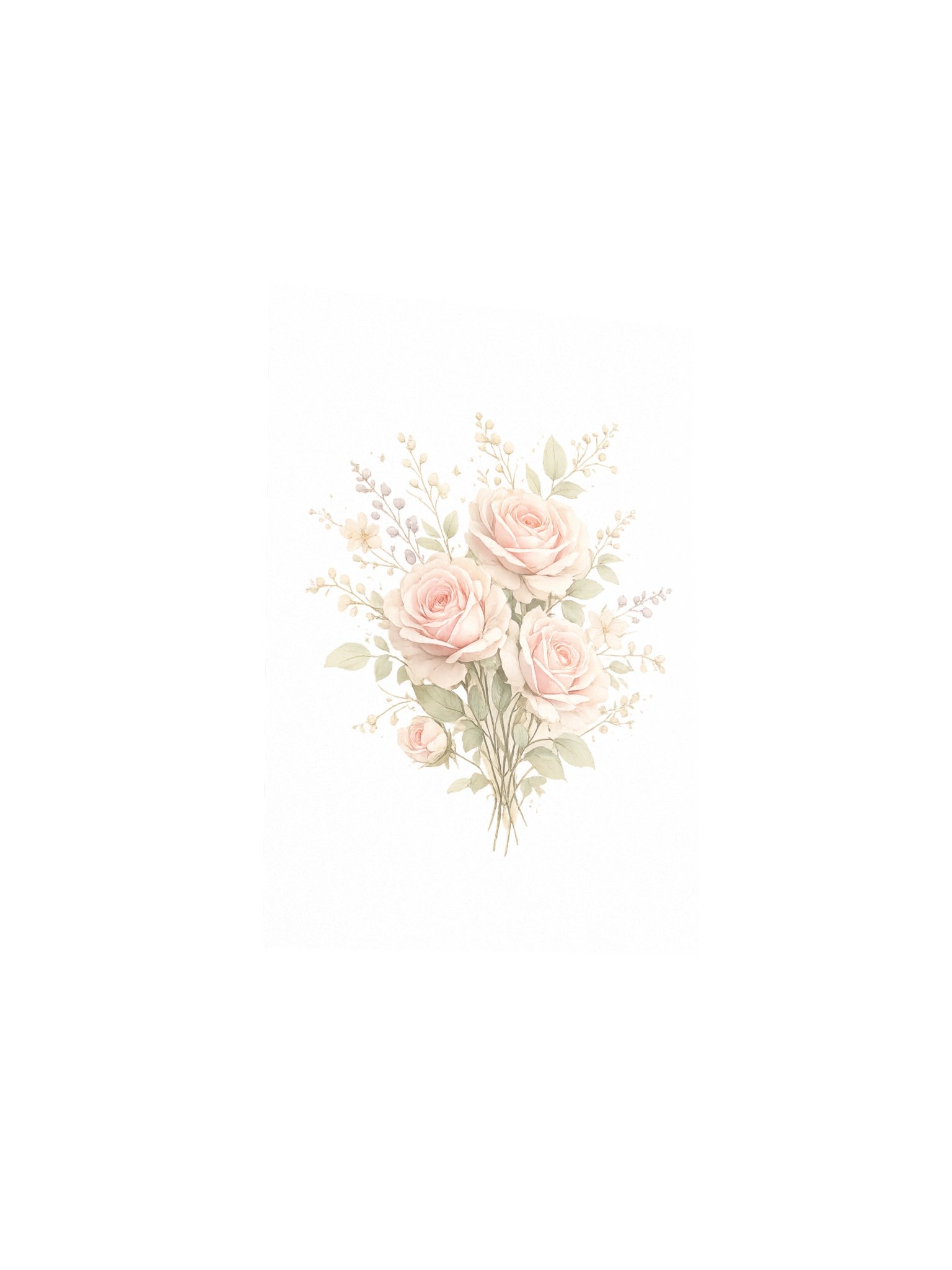 Pale Pink Rose Watercolor Bouquet Poster product image (25)