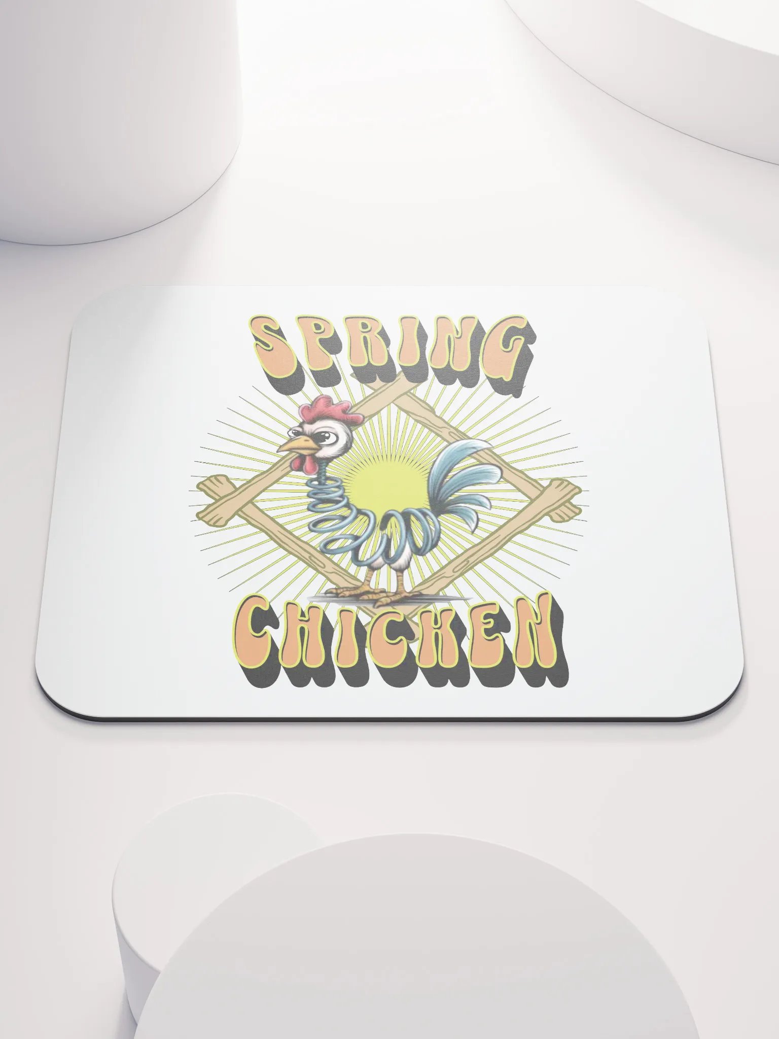 Spring Chicken Sunburst Mouse Pad product image (2)