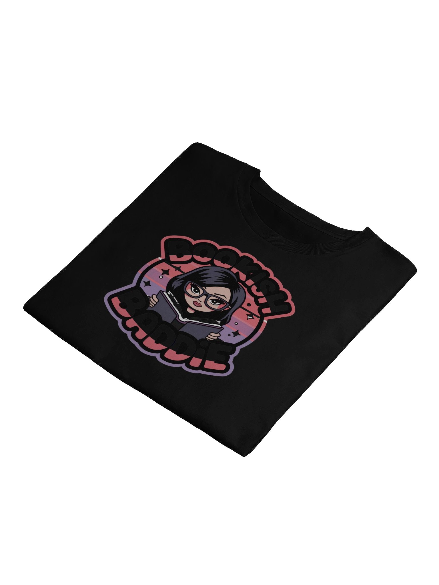 Bookish Baddie Illustrated Crop Top - Black product image (4)