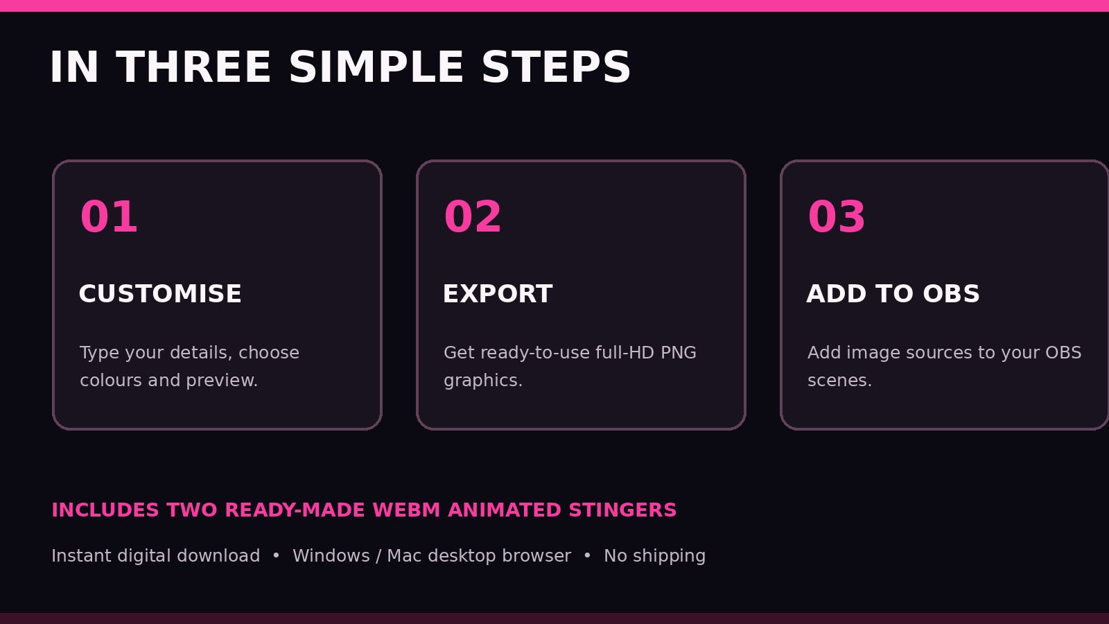 SSS Streamer Starter Pack — Customisable OBS Overlays & Transitions product image (4)