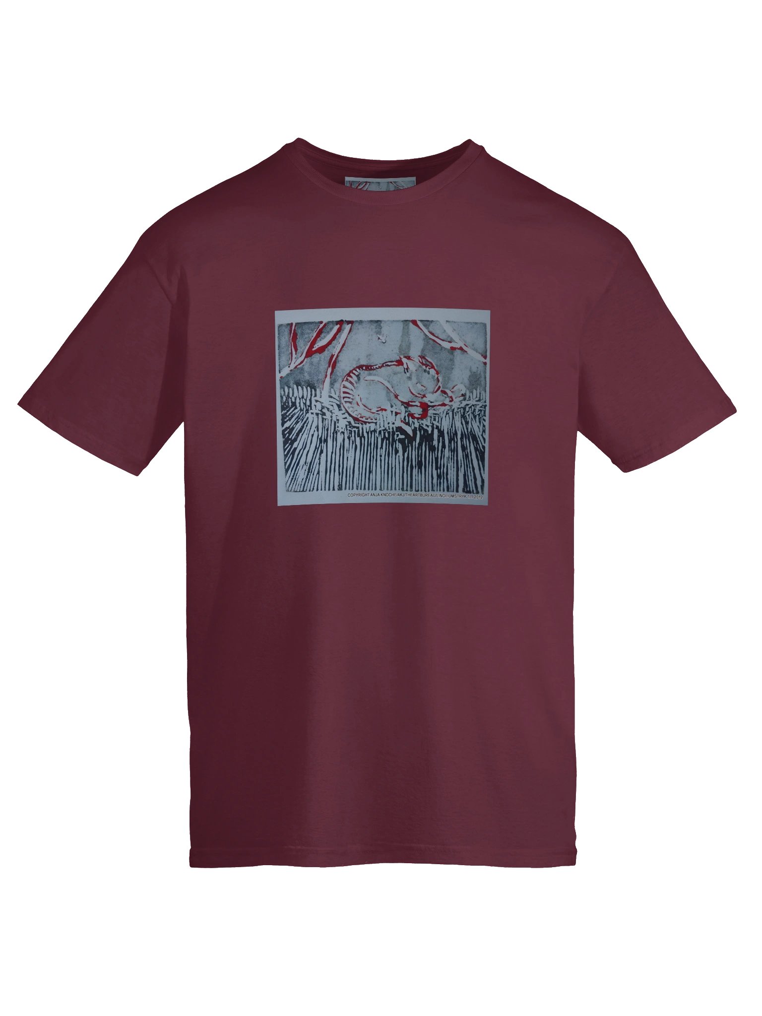 handprinted graphic artwork" the cat in the grass" tee product image (75)