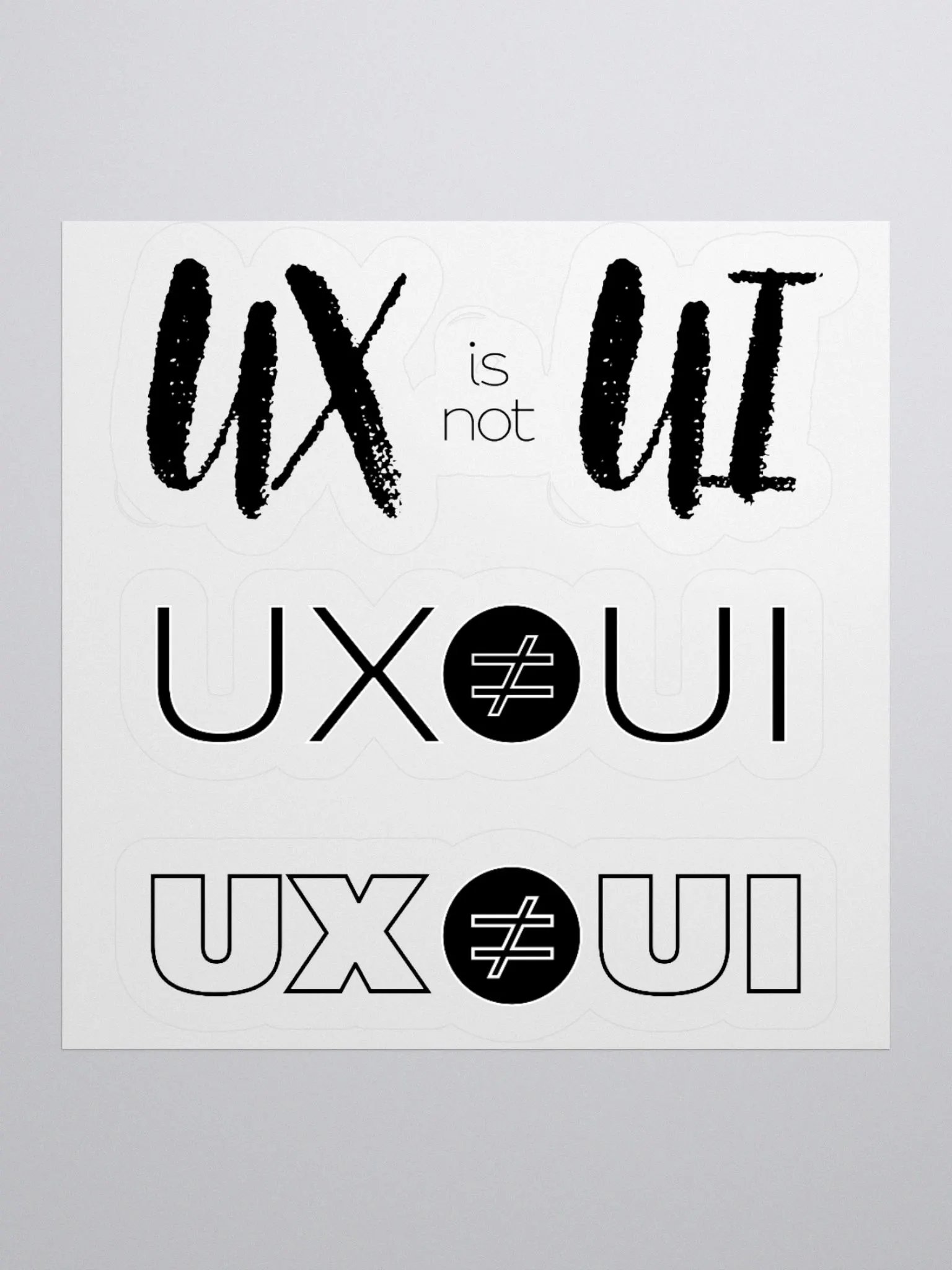 UX is not UI Custom Cut Vinyl Stickers product image (3)
