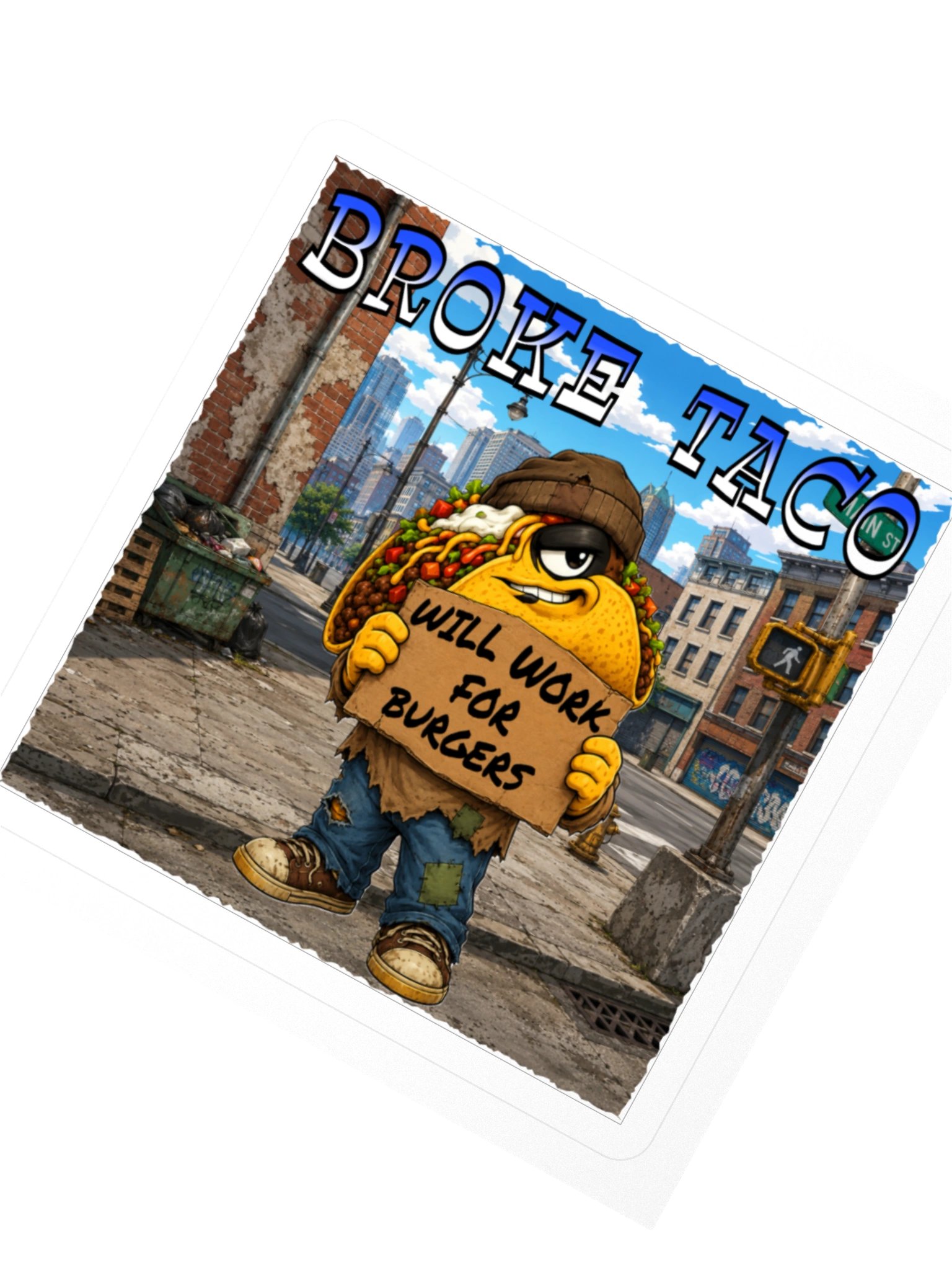 Broke Taco City Hustle Sticker - The Taco Family product image (5)