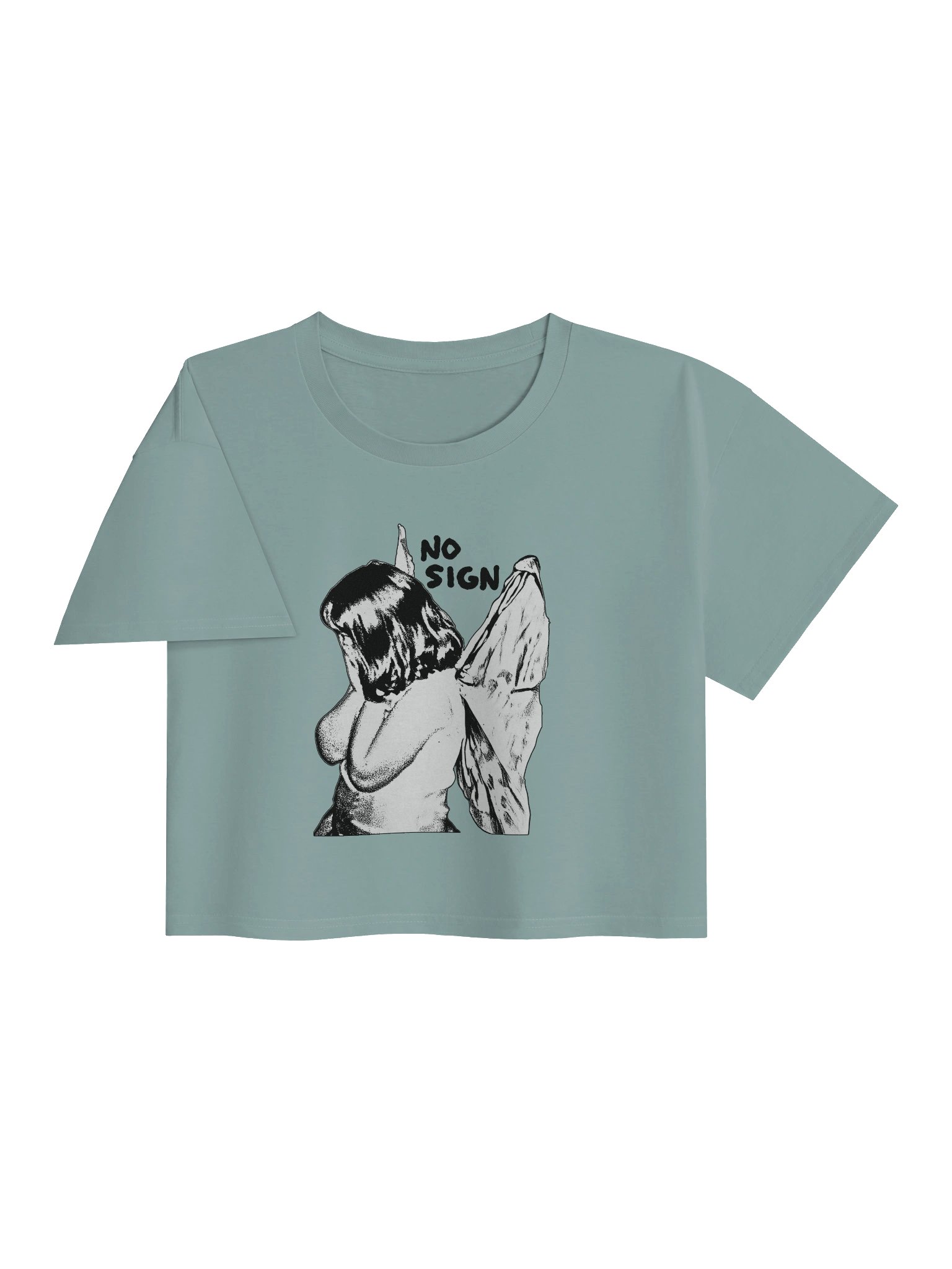 "NO SIGN" printed women's cropped t-shirt product image (17)