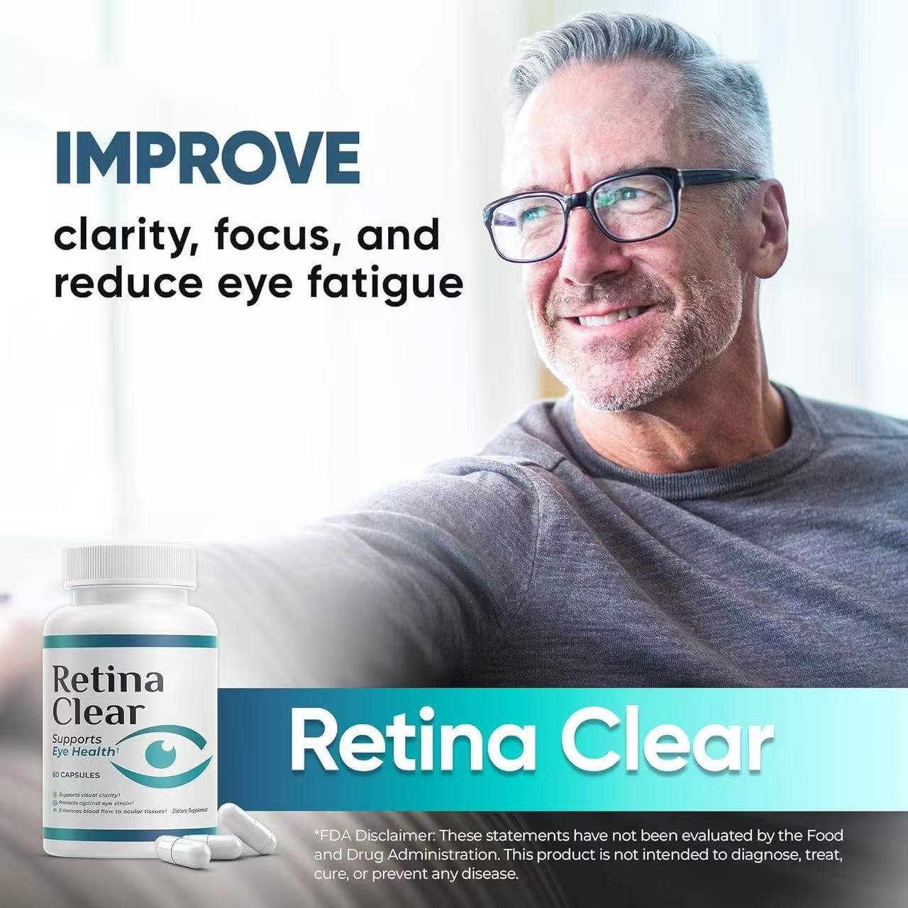 لدعم صحة العين والرؤية | 60 كبسولة (Retina Clear) كبسولات ريتينا كلير product image (6)