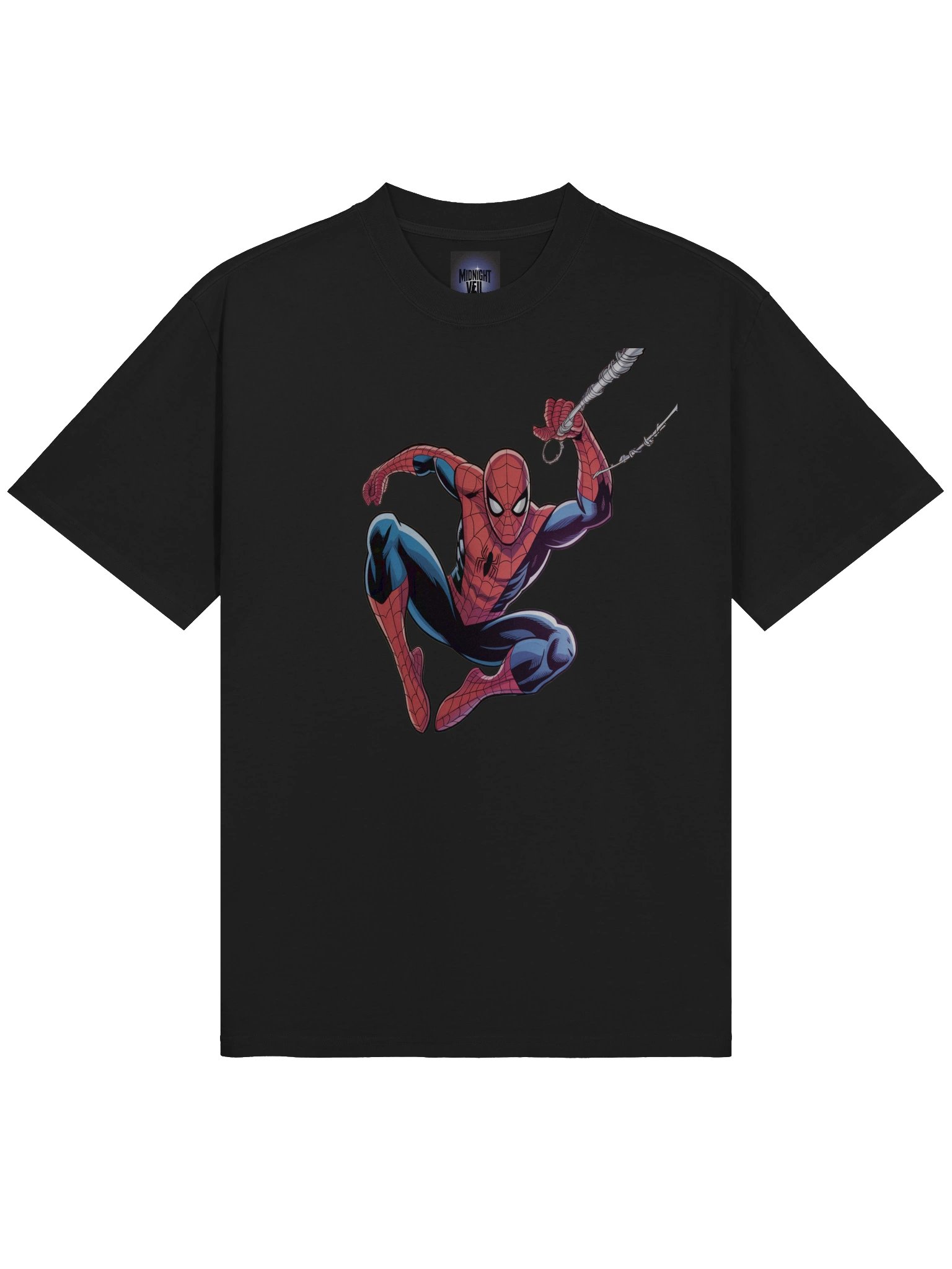 Spider-Man Web Shadow Swing Oversized Faded T-Shirt product image (5)