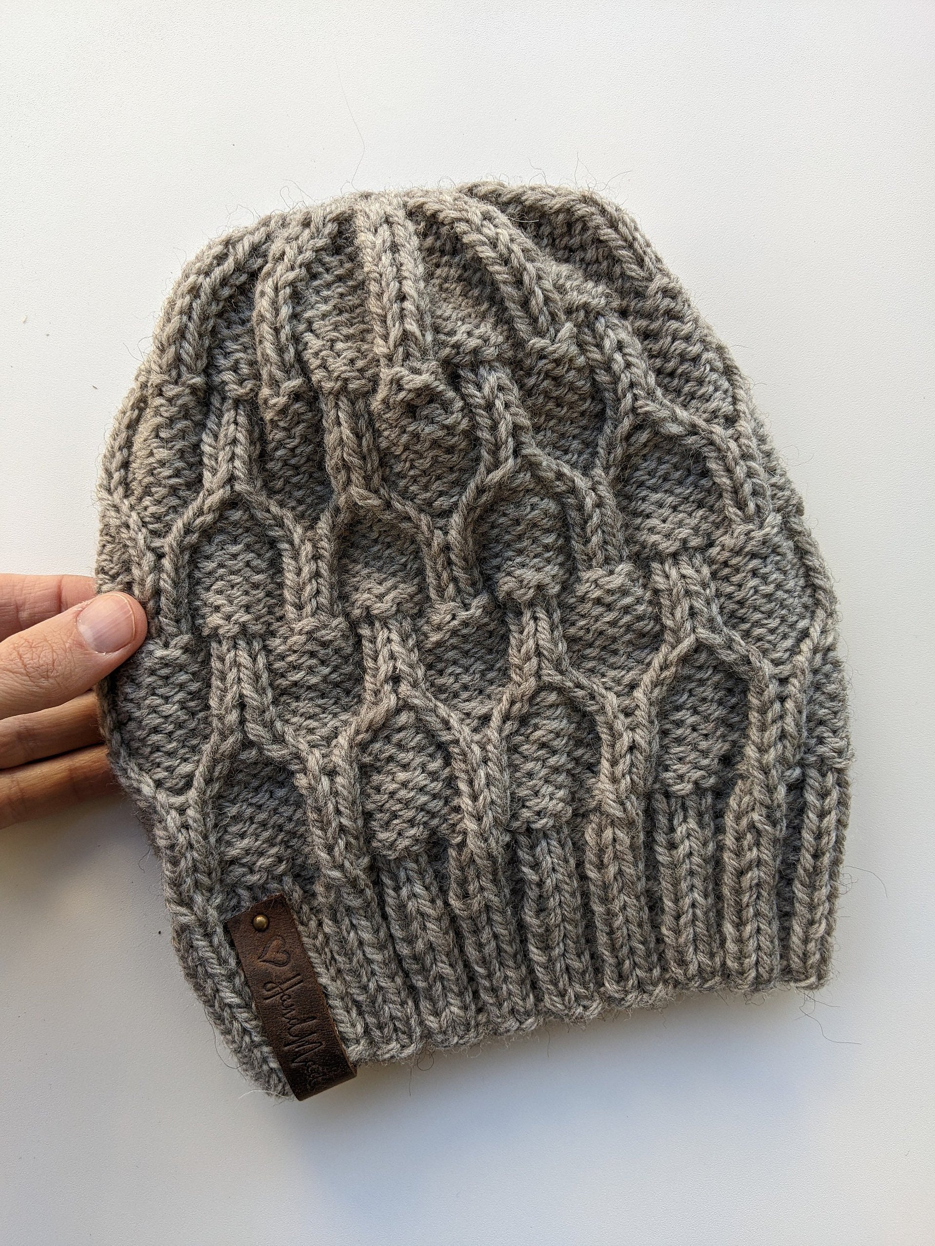 Bulky Yarn Cable Hat Knitting Pattern for Men product image (6)