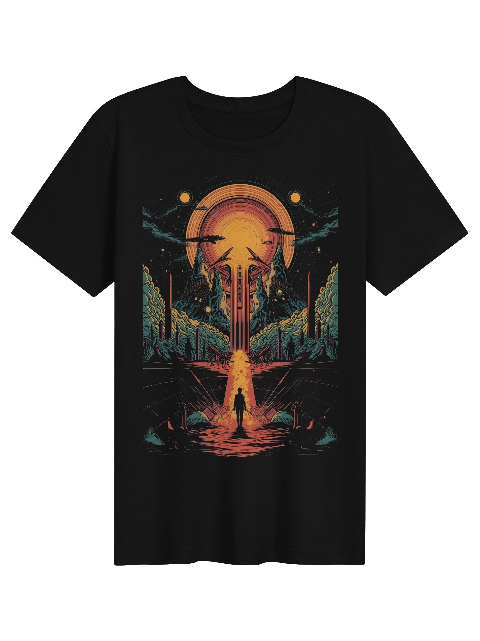 Cosmic Portal Silhouette Lightweight T-Shirt product image (1)