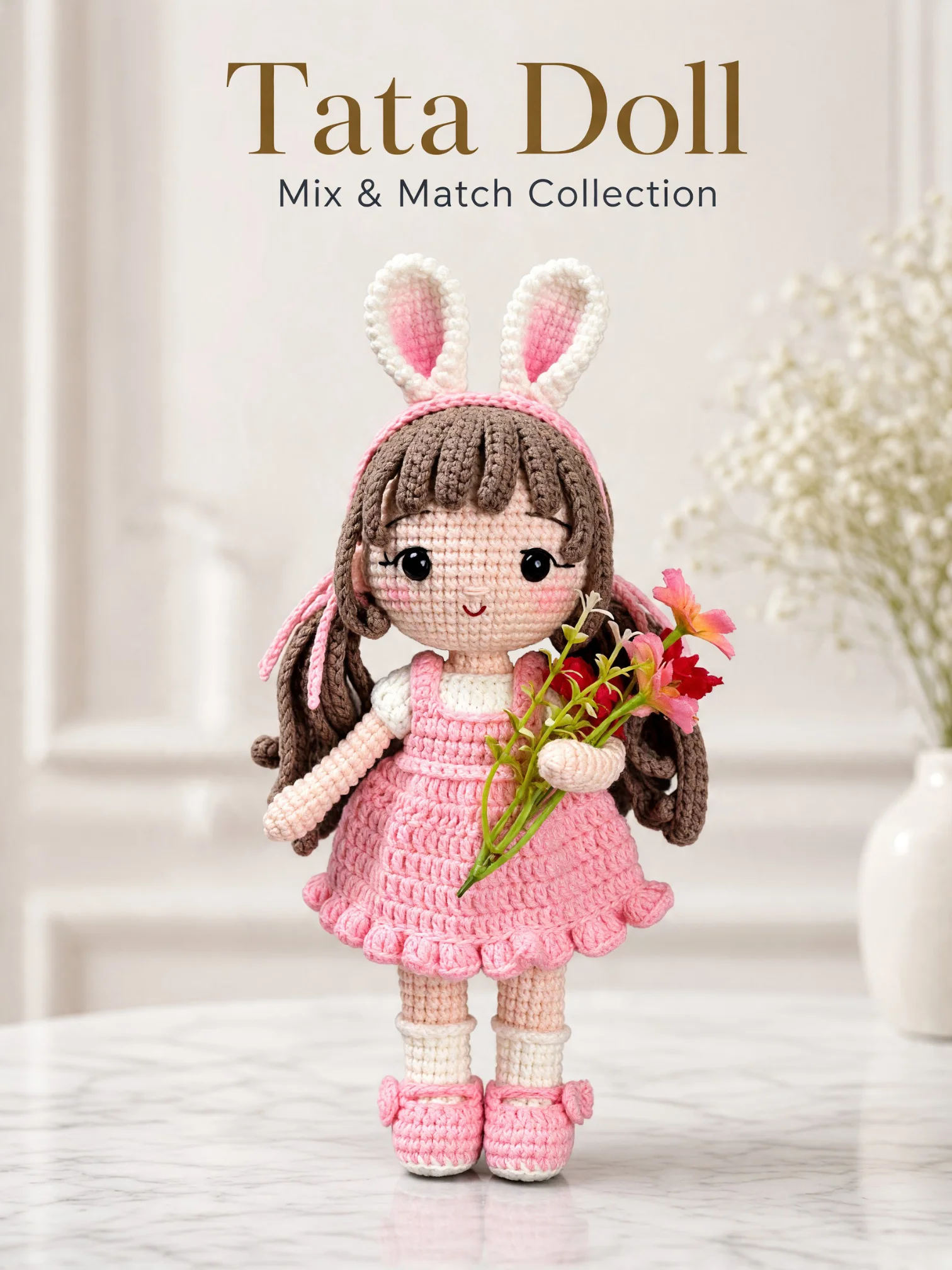 PDF | Crochet 9-inch Tata Doll in Bunny Outfit | Amigurumi Doll Pattern product image (2)