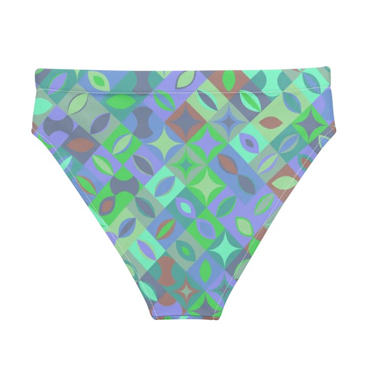 Colorful vector Pattern Design High Waisted Bikini Bottom - v12 product image (1)