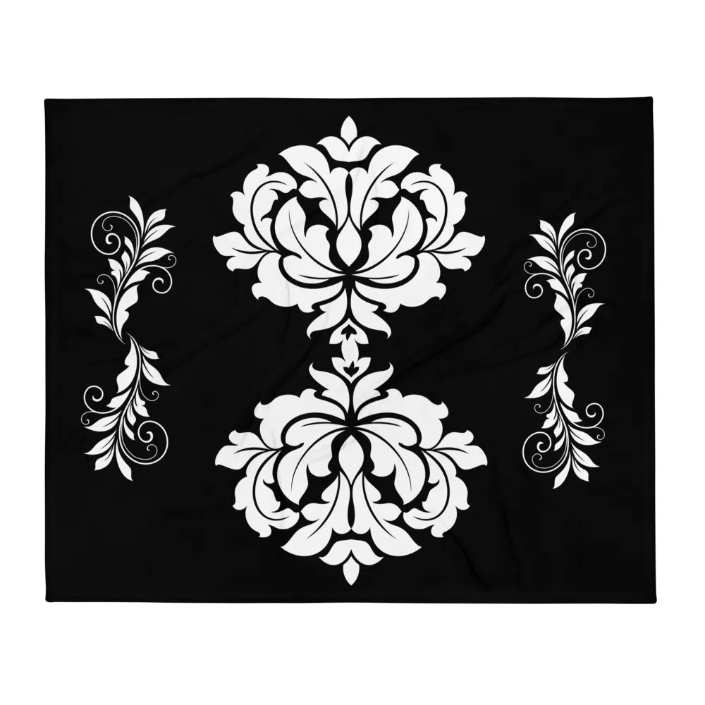 White Floral Pattern Design Throw Blanket product image (2)