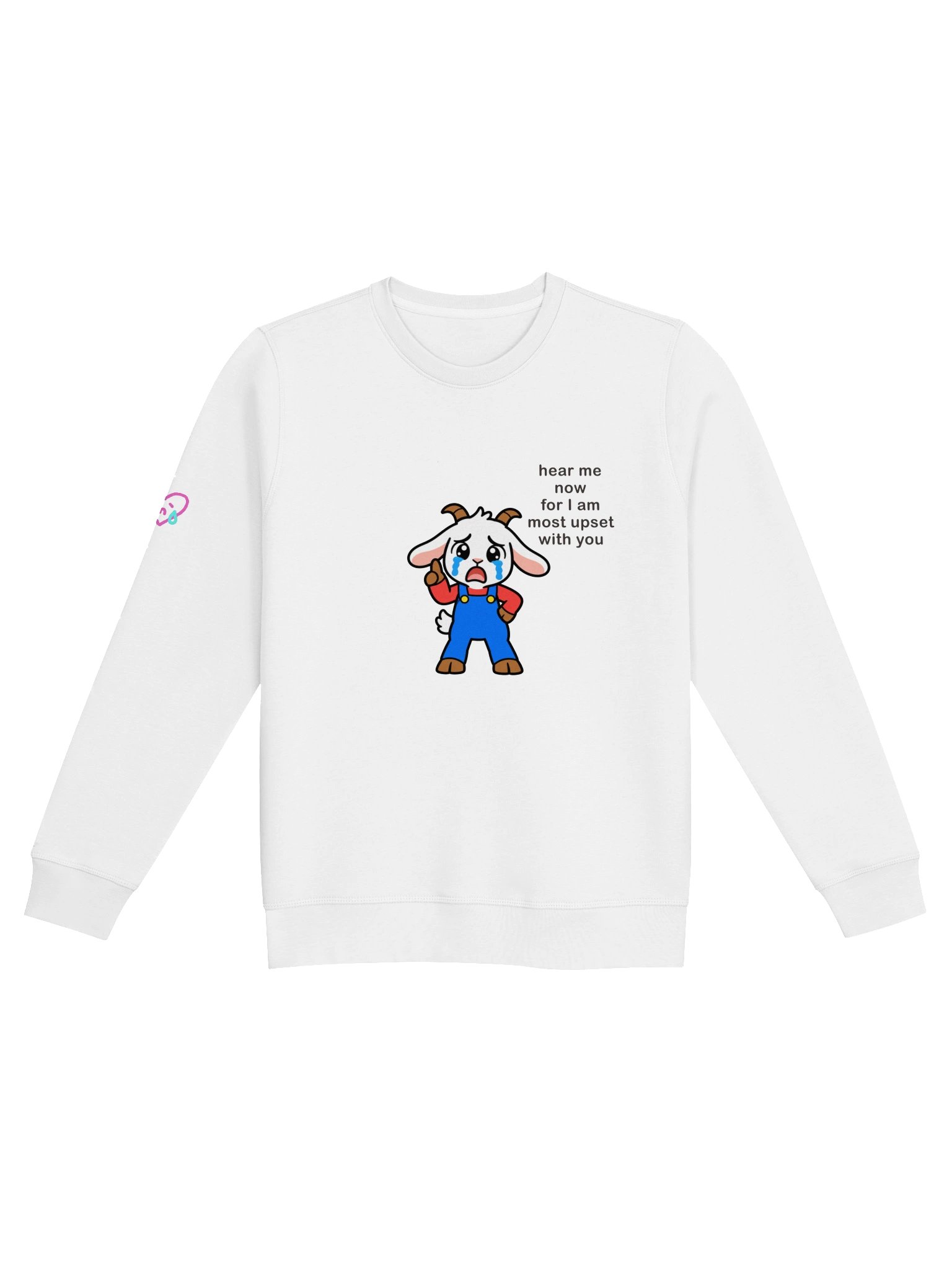 Wear Your Heart on Your Sleeves – White Sweater product image (1)