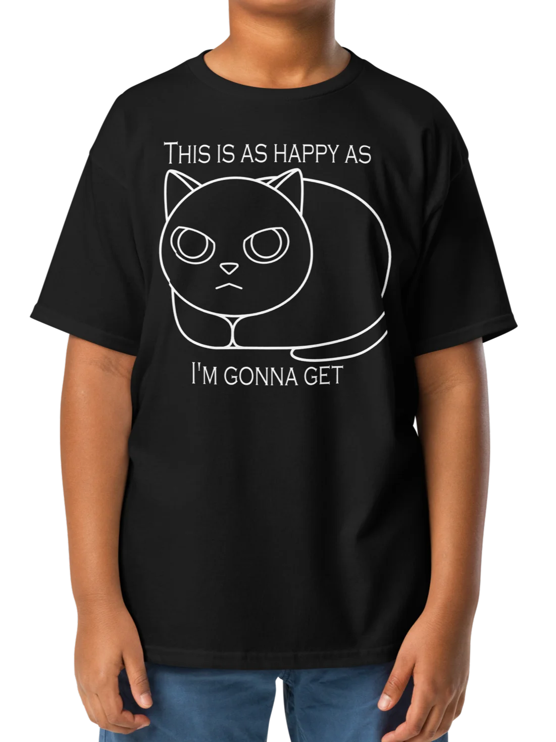 Happy Grumpy Cat - Unisex Youth Heavyweight T-shirt product image (2)