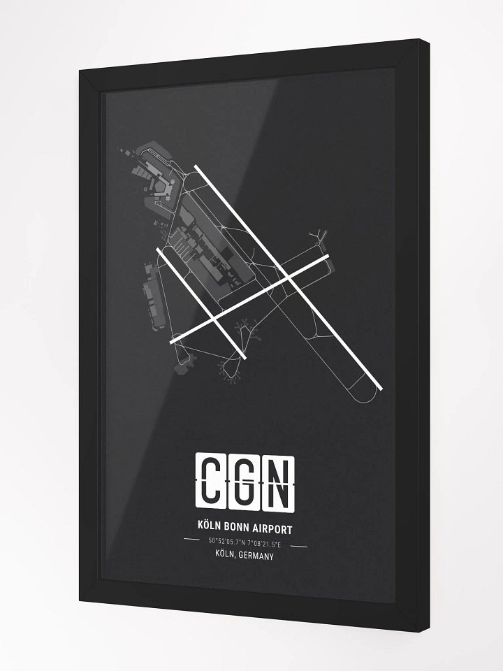Framed Airport CGN Premium Map On Matt Paper product image (2)