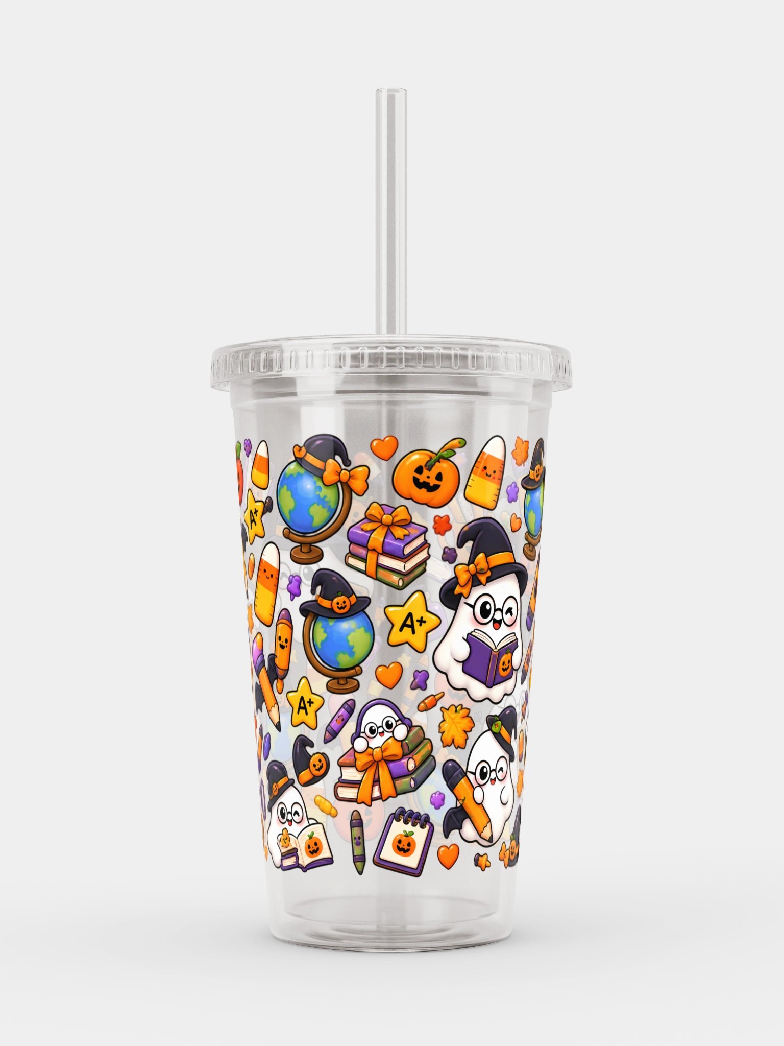 Halloween X Teacher Mashup Clear Wall Tumbler 16 Oz (473 ml) product image (1)