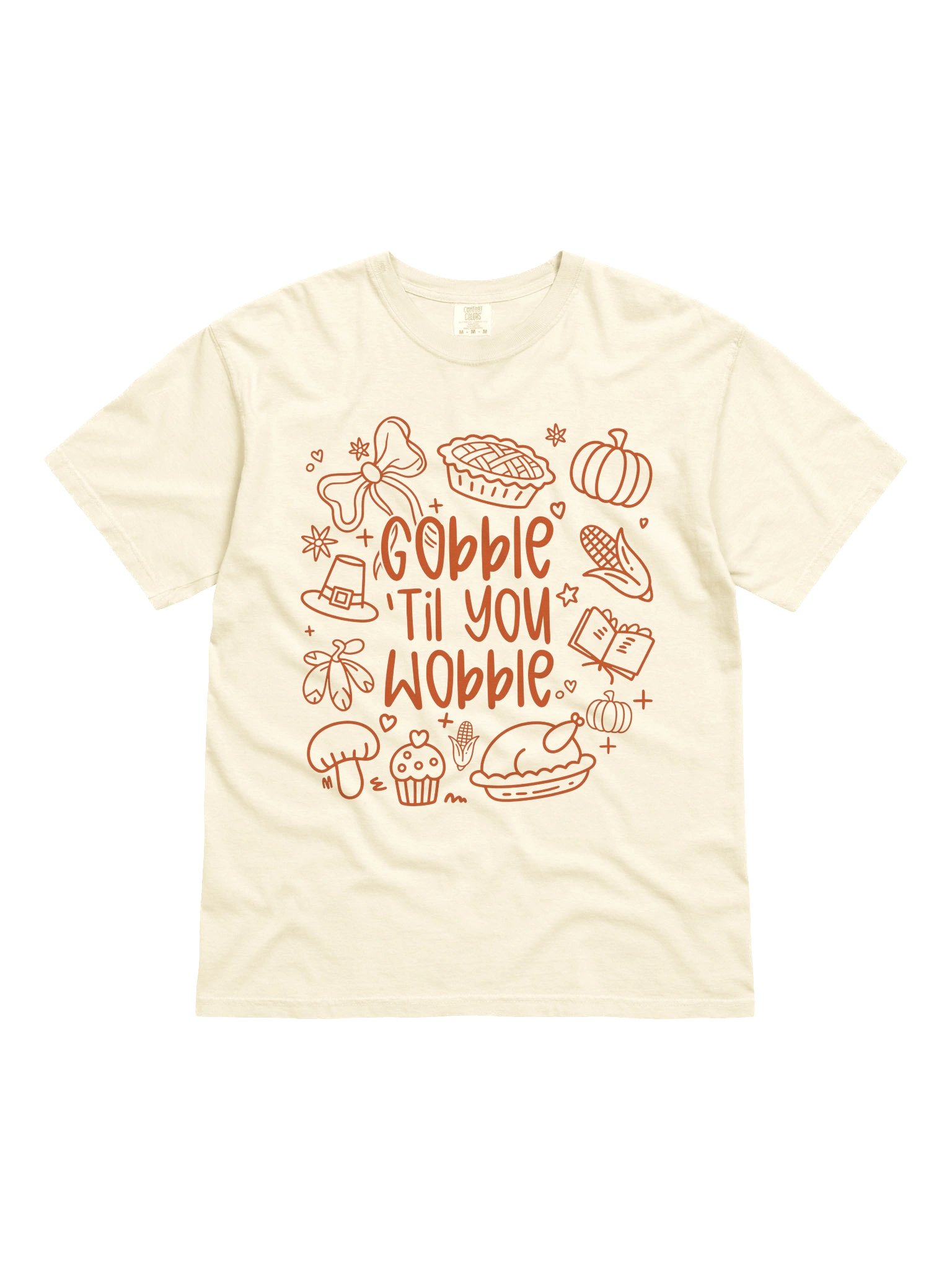 Gobble ’Til You Wobble Comfort Colors T-Shirt | Thanksgiving Food Tee product image (9)