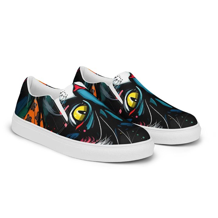 Women's Mysterious Feline Canvas slip on shoes product image (2)