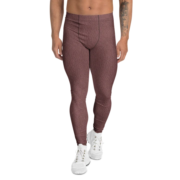 Comfortable Men’s Leggings Maroon Leather Surface product image (1)