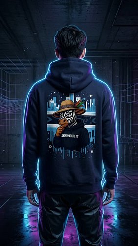 We hid a neon cyber-zebra on the back of our darkest hoodie yet.

We built this drop for quiet strategists who let their back...