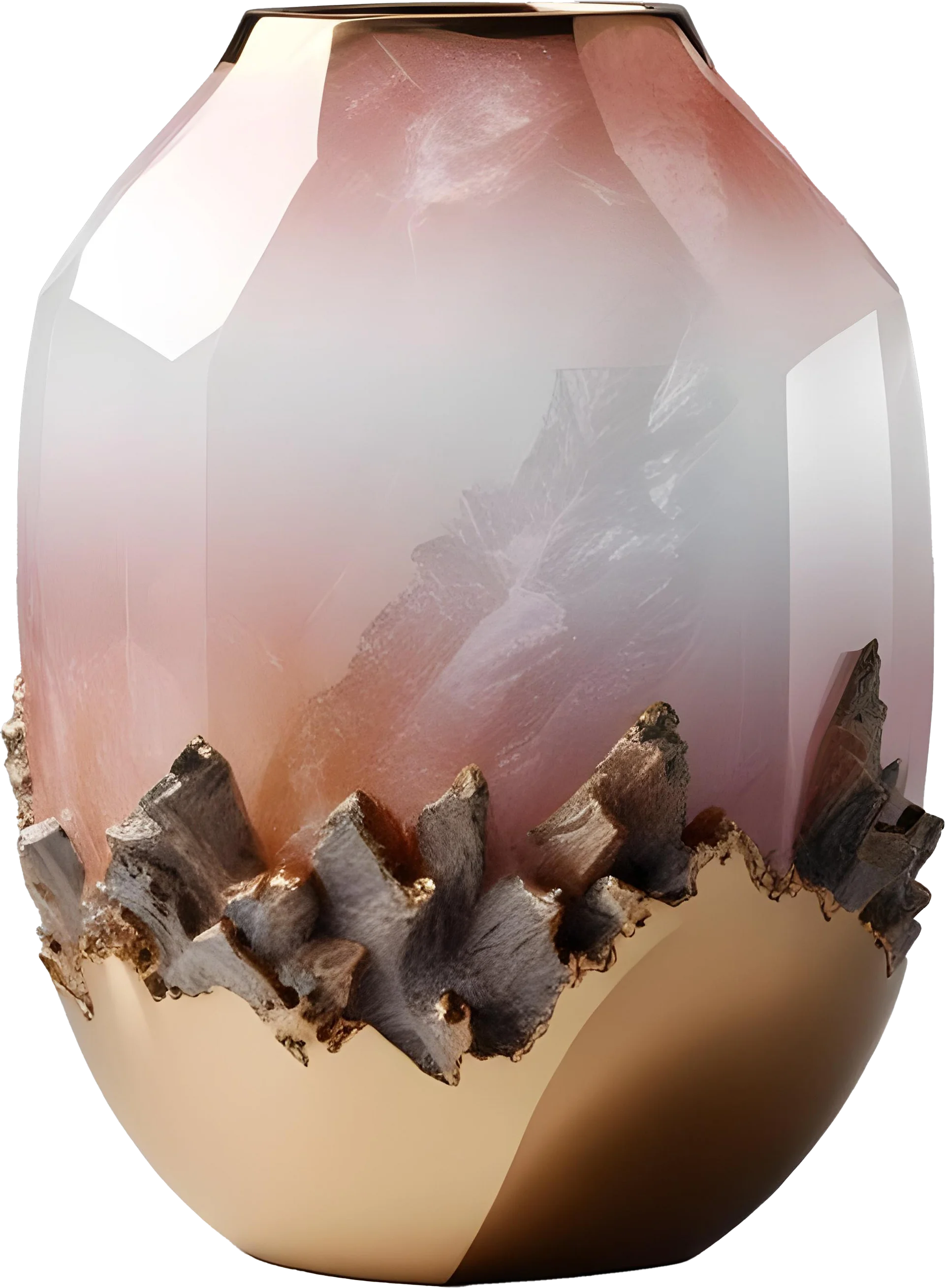 Golden Dawn – Luxe Crystal Vase PNG product image (1)