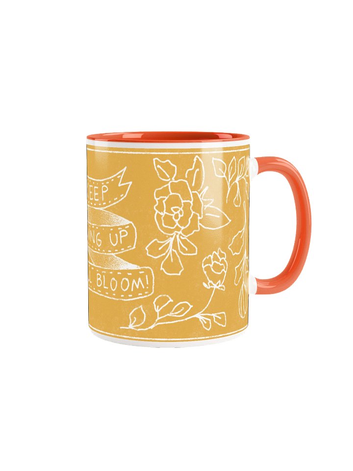 Keep Showing Up Floral Productivity Mug – Cozy Motivational Desk Illustration product image (1)