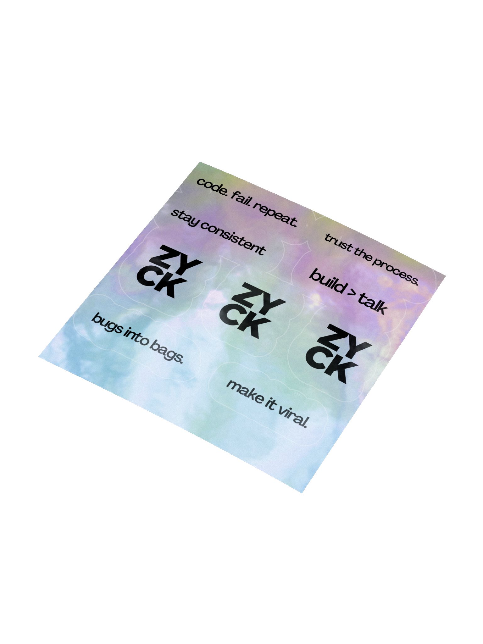 Motivating Texts & ZYCK Logo Holographic Sticker Sheet product image (7)