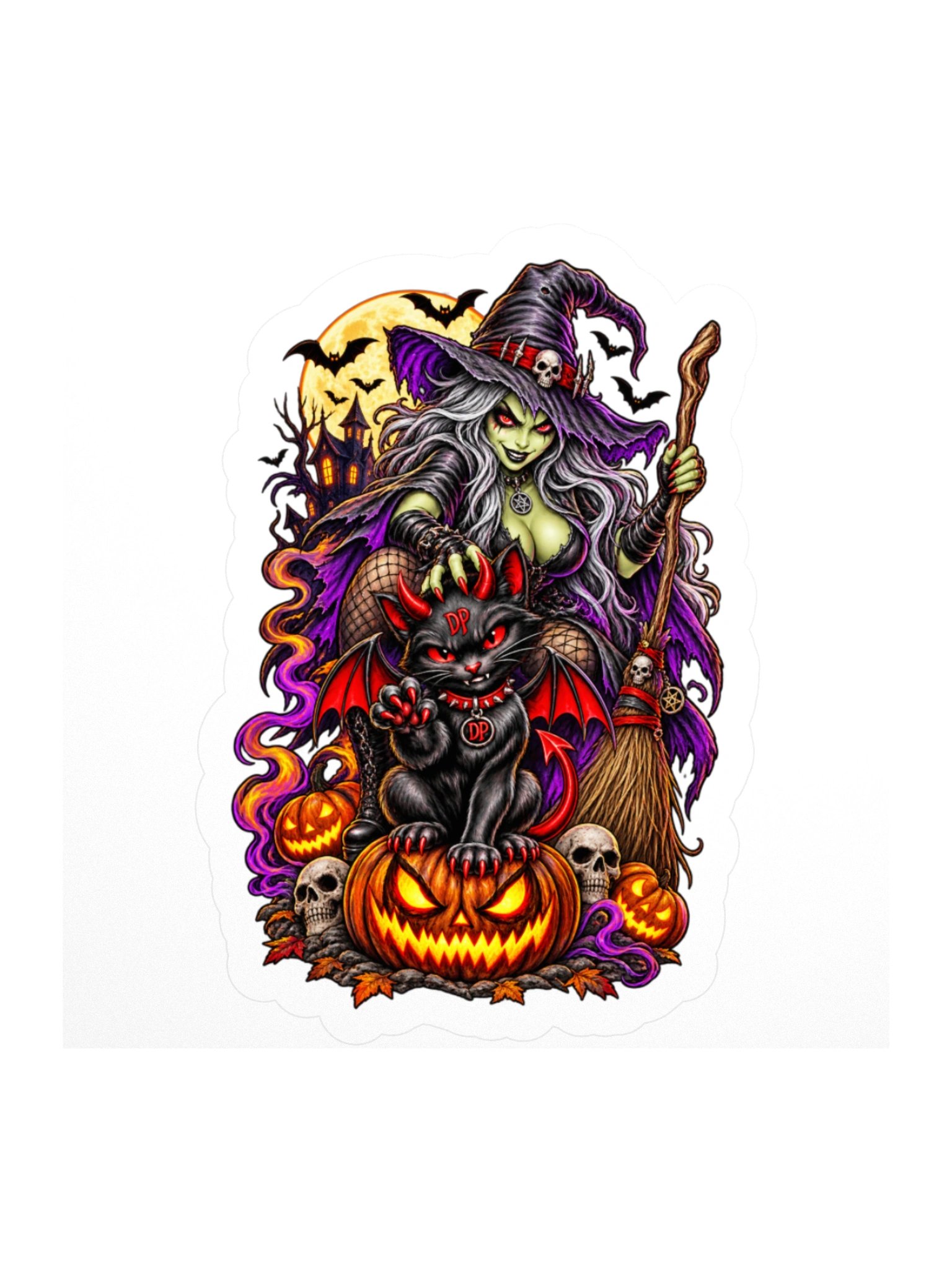 Scratch an Witch Halloween Sticker 3" x 3" sticker product image (1)
