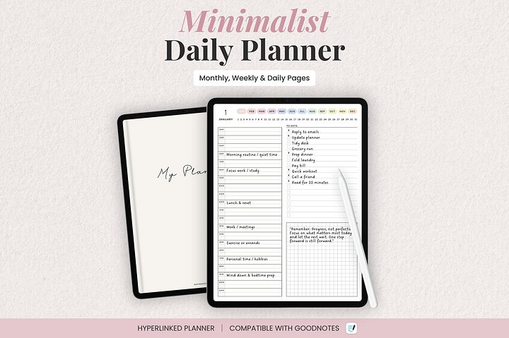 Minimalist Digital Daily Planner - Colorful product image (1)