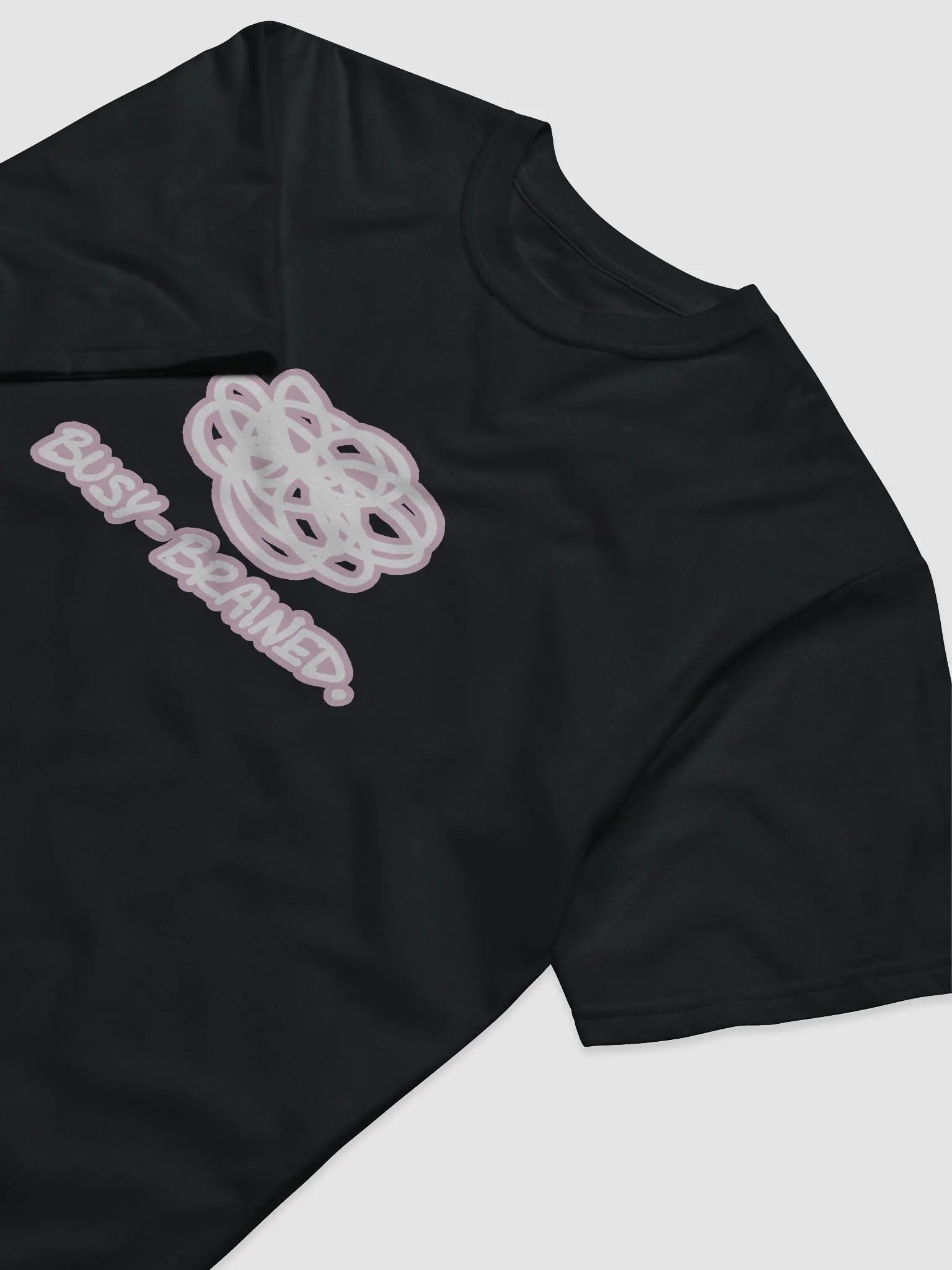 BUSY-BRAINED (lined design, #E1B9CE) unisex eco tee product image (5)