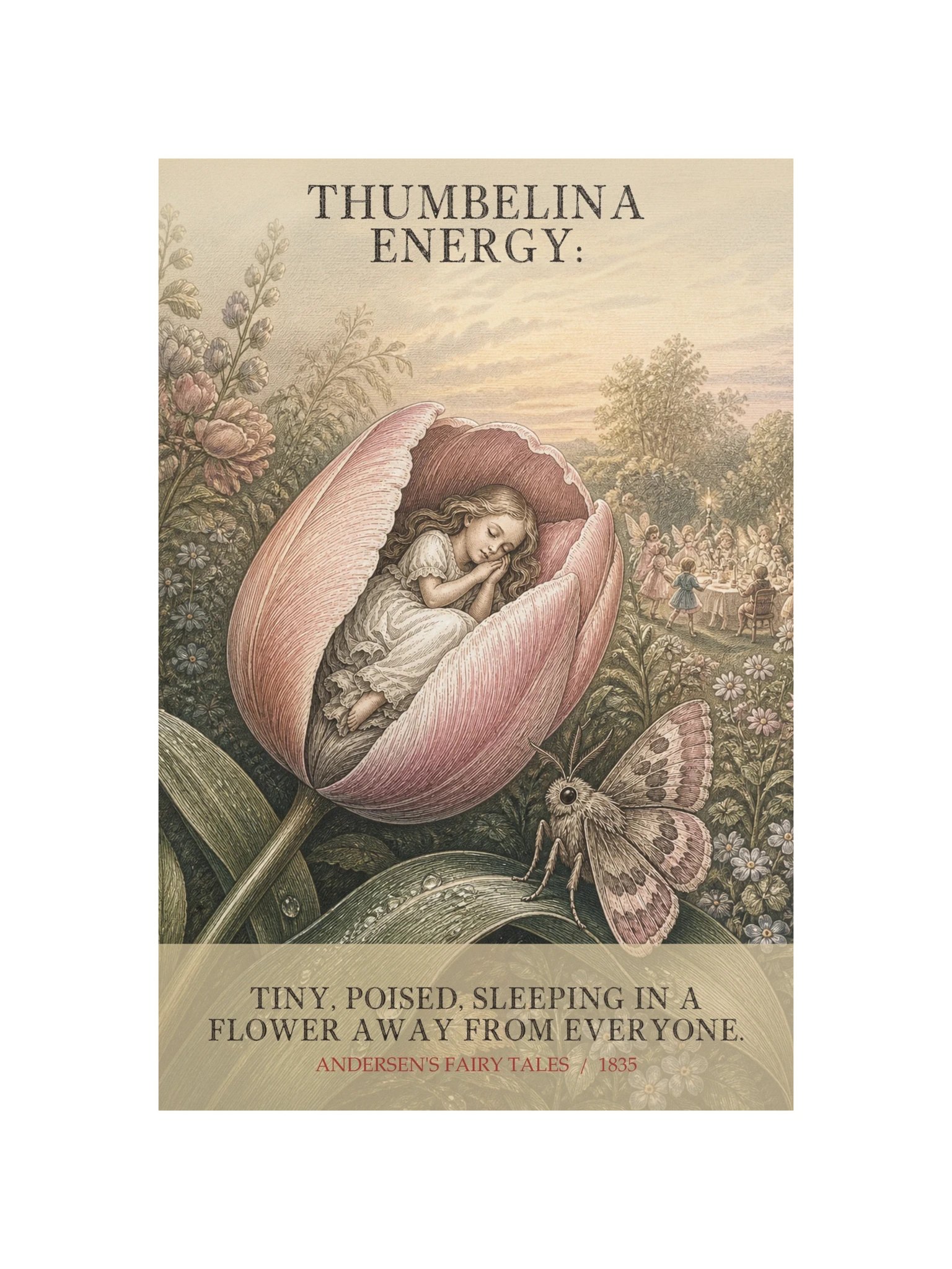 Thumbelina Energy Tiny Poised Sleeping Flower Away -- Andersens Fairy Tales Art Print product image (12)