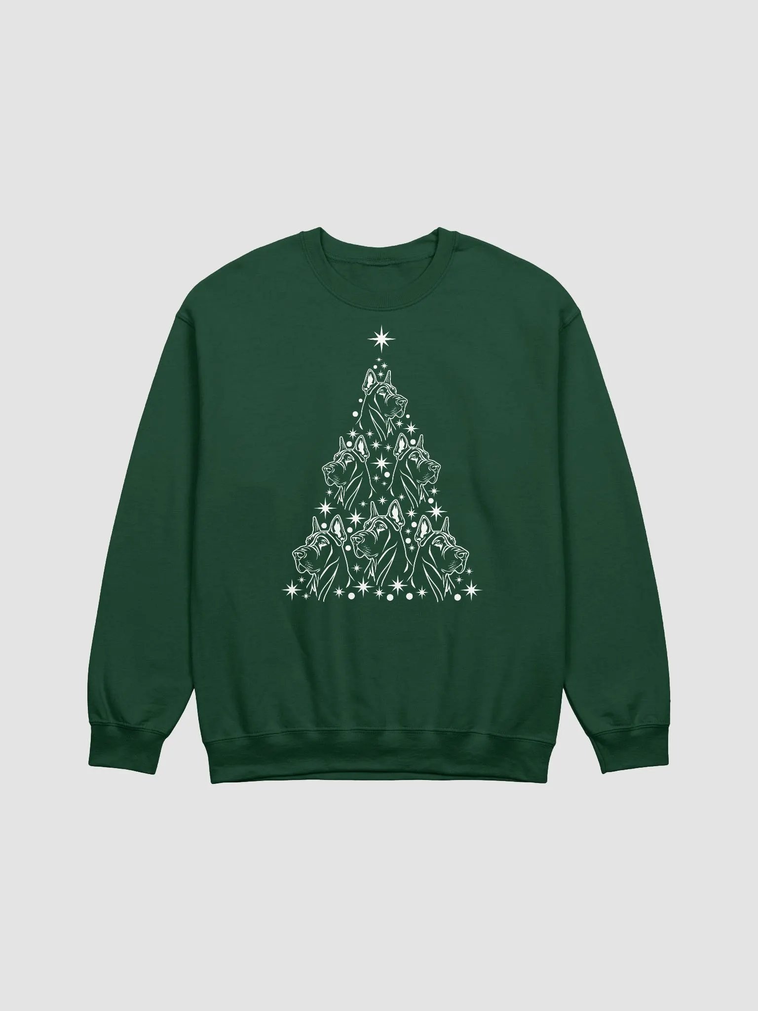 Great Dane(Cropped Ears) Christmas Tree Sweatshirt Design for Great Dane Paw-rents product image (13)