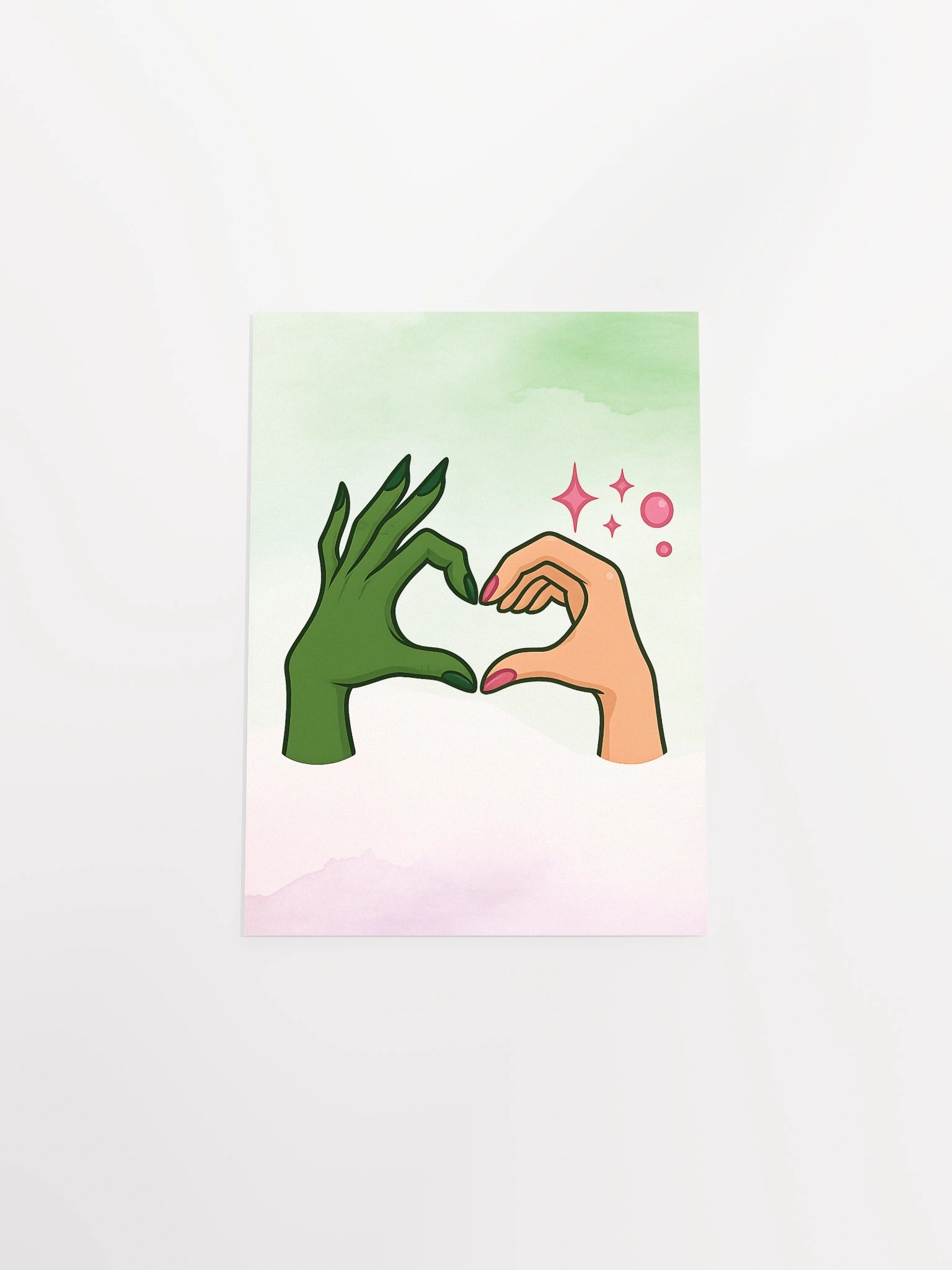 Wicked Friendship Poster – Elphaba & Glinda Heart Hands – Broadway Fan Art Print product image (38)