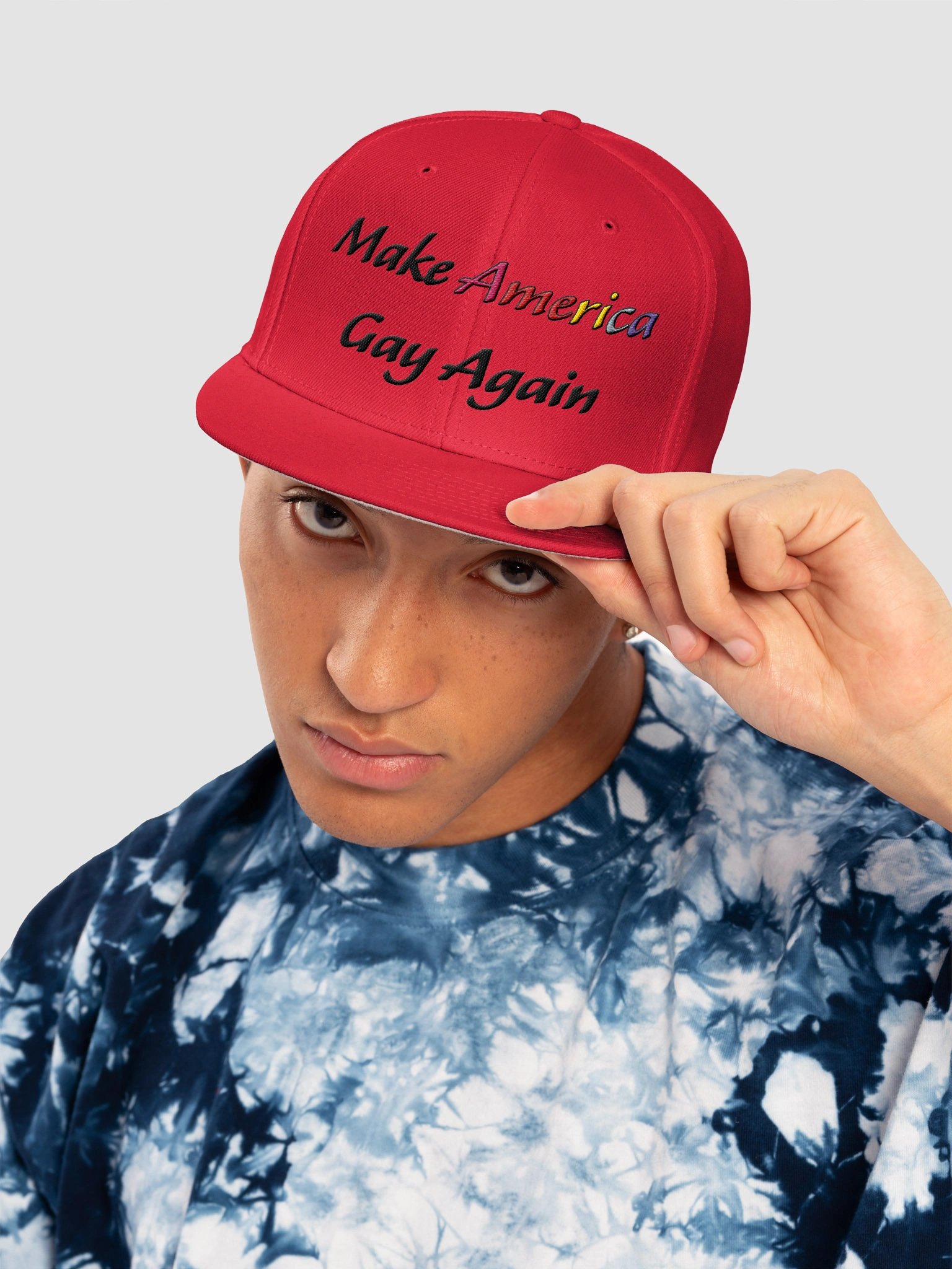 Make America Gay Again - MAGA Parody hat (rainbow) product image (5)